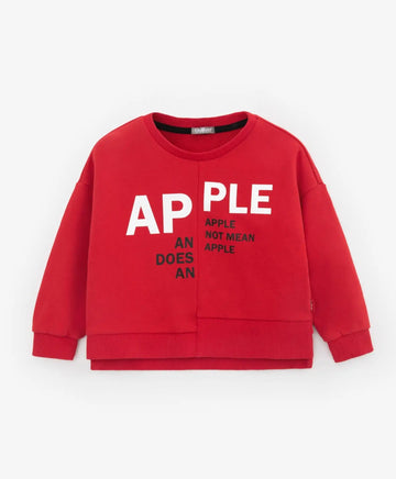 Суичър с асиметрична щампа червен Gulliver