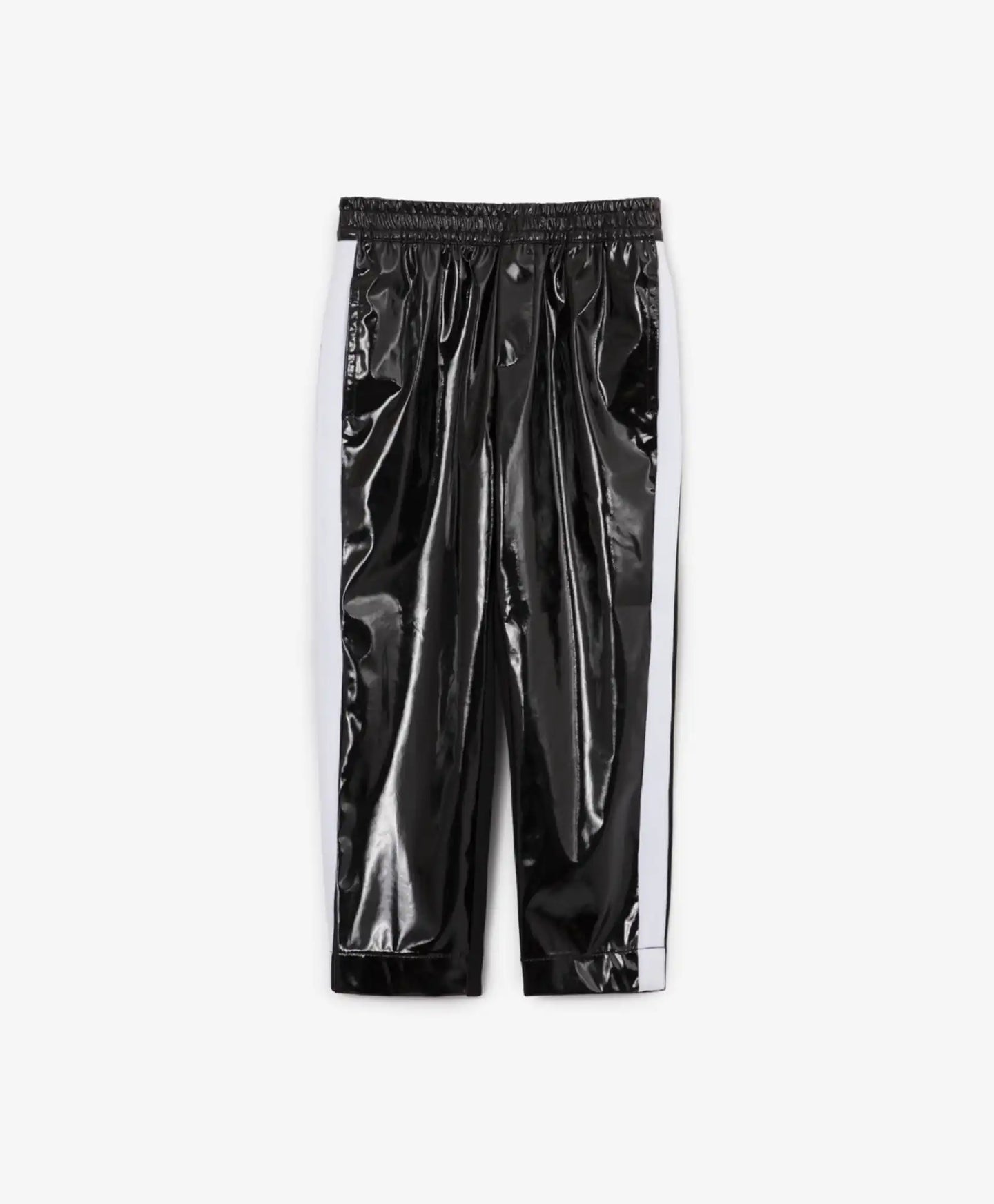 Панталон от трико и лачена еко кожа черен Gulliver