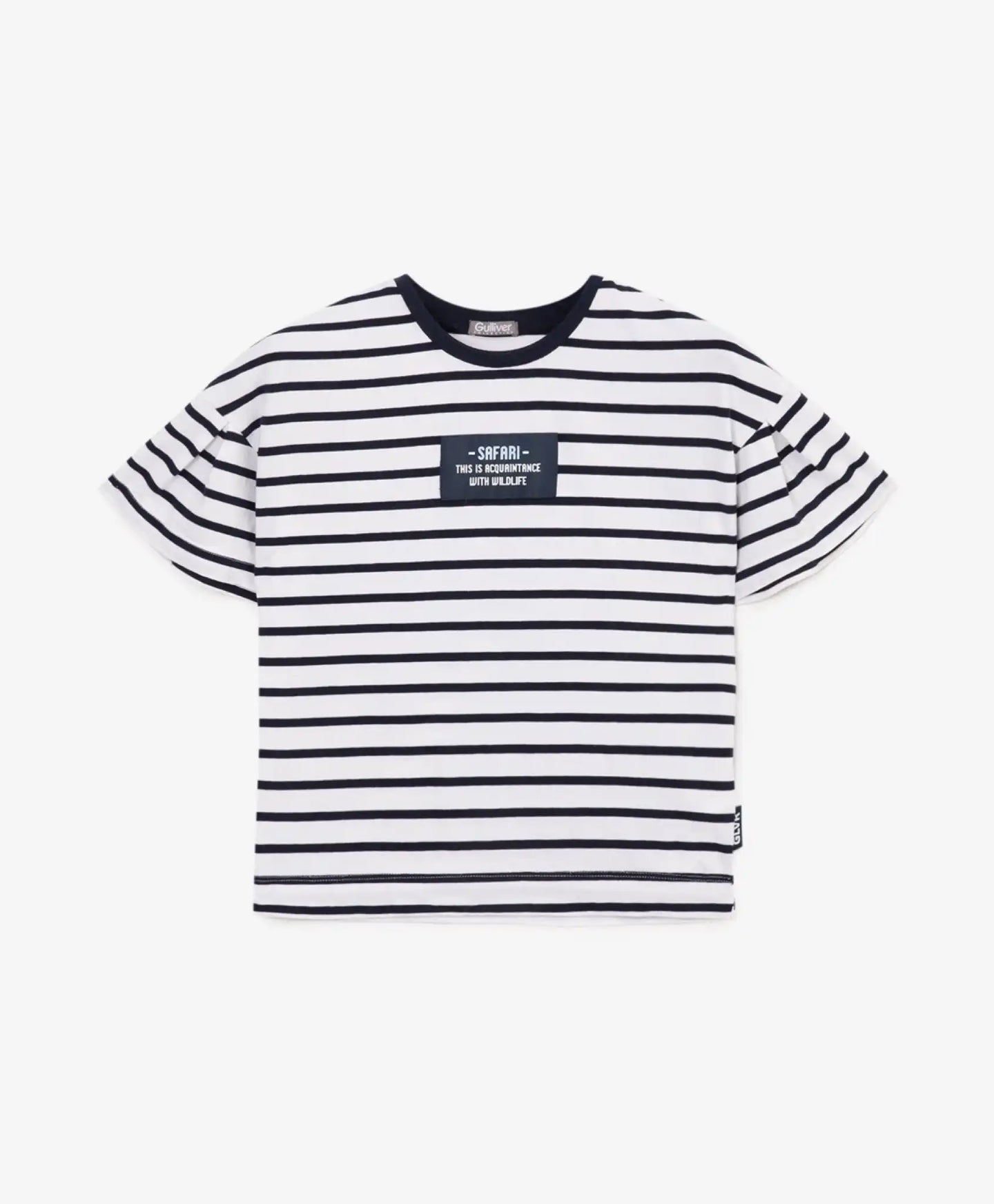 Голяма тениска с къс ръкав - бяла с райета, Gulliver