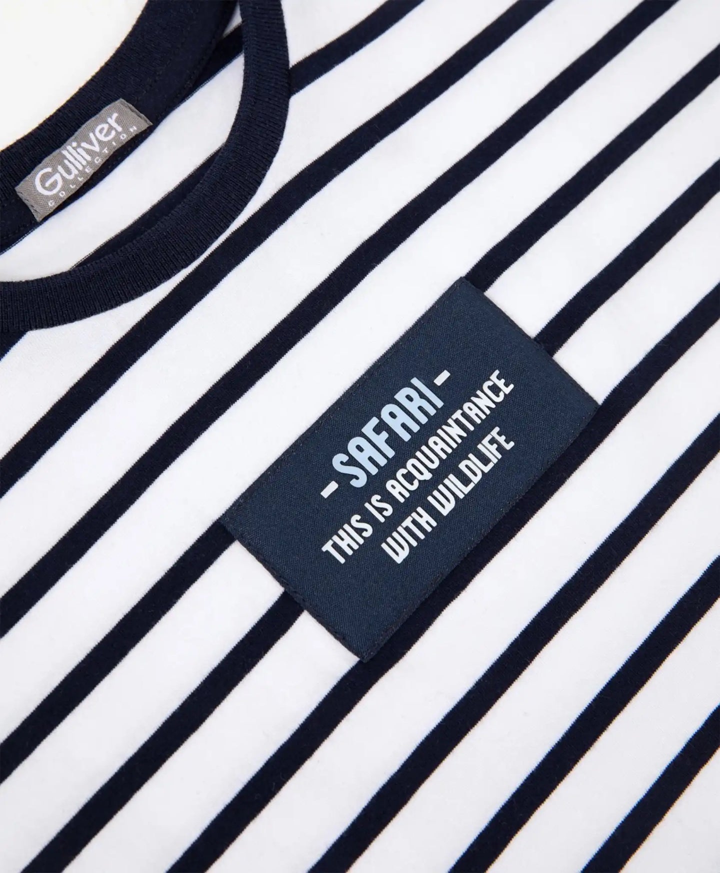 Голяма тениска с къс ръкав - бяла с райета, Gulliver