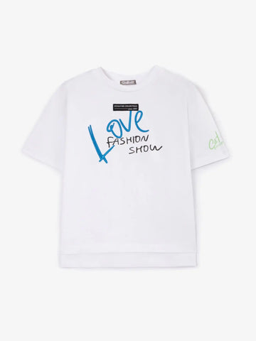 Тениска с овърсайз силует и бродерия на Gulliver