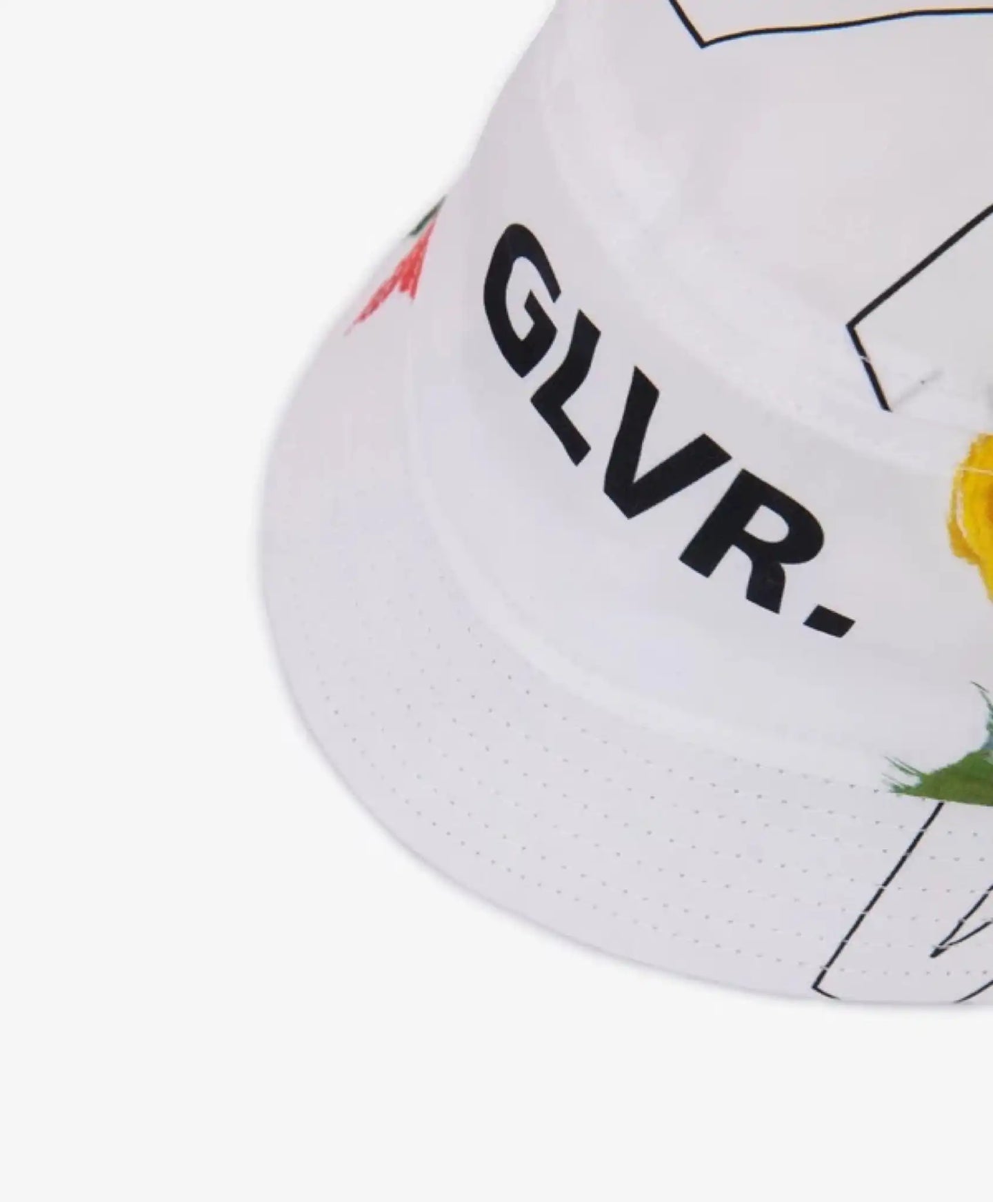 Бяла поплин панама с цветен принт за момичета Gulliver