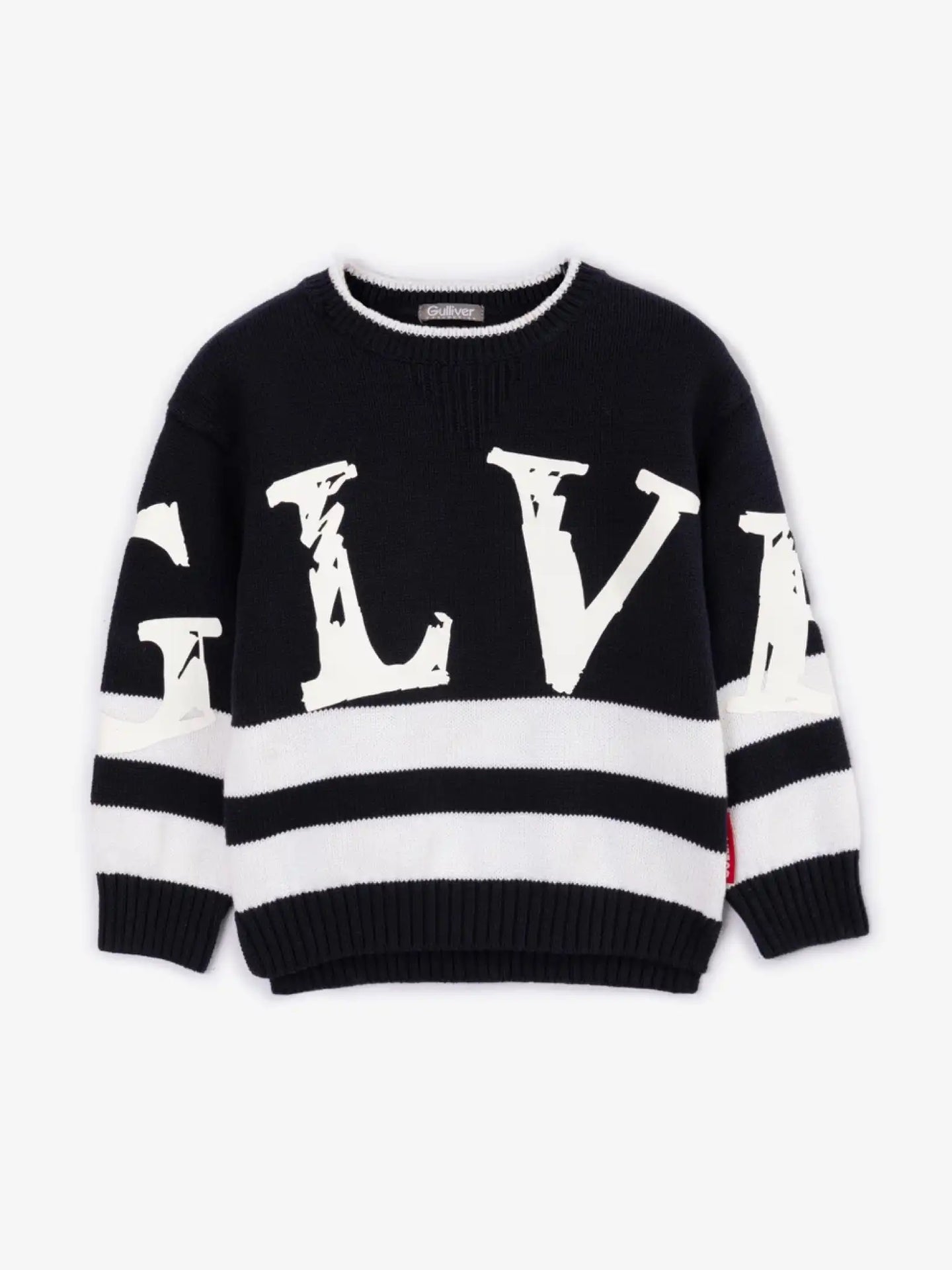 Плетен пуловер с контрастна отделка на Gulliver