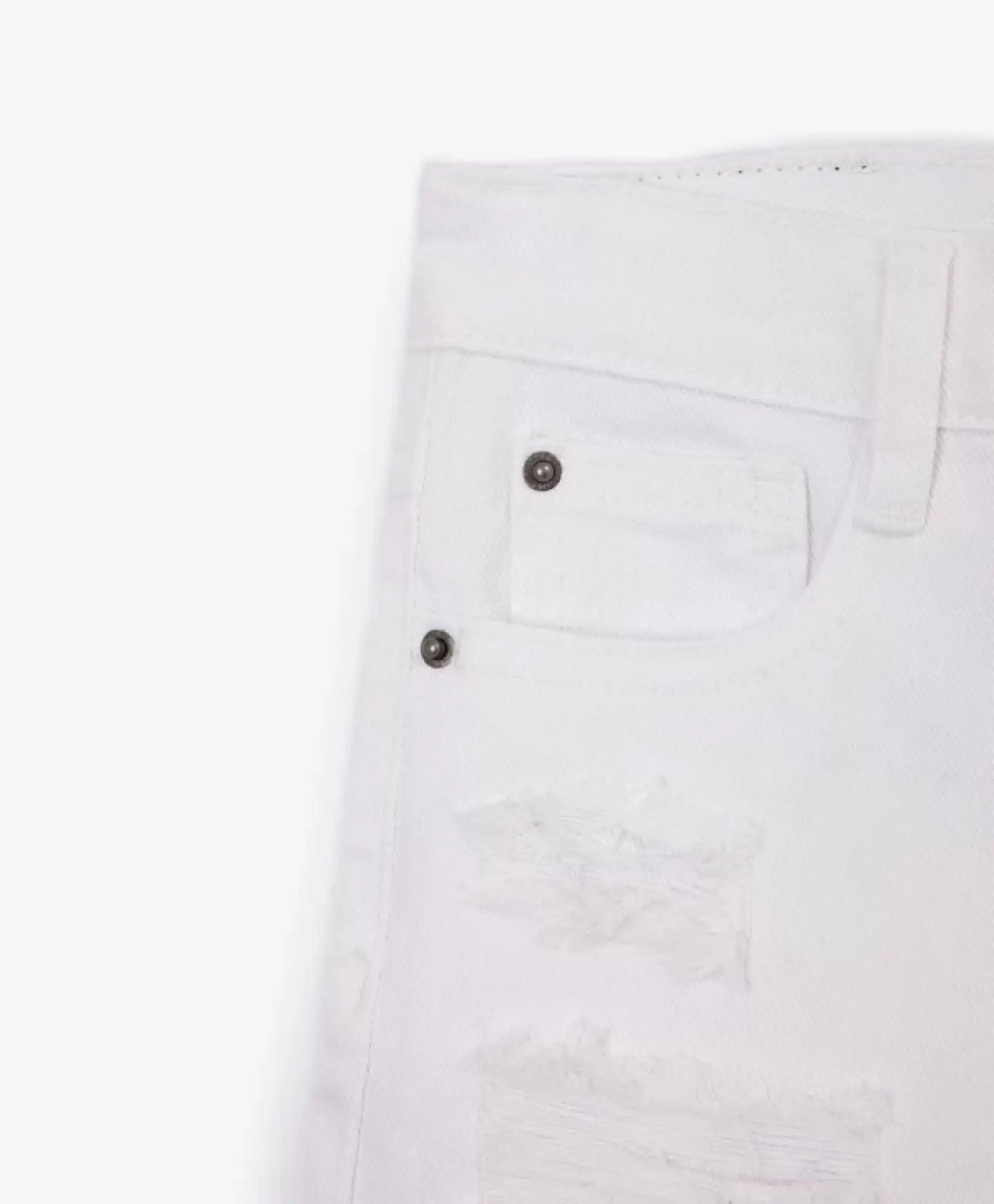 Бели джинсови шорти с ефект на разрушаване за момче Gulliver