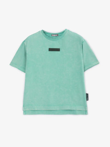 Зелена лаконична тениска с модерно оцветяване за момче Gulliver