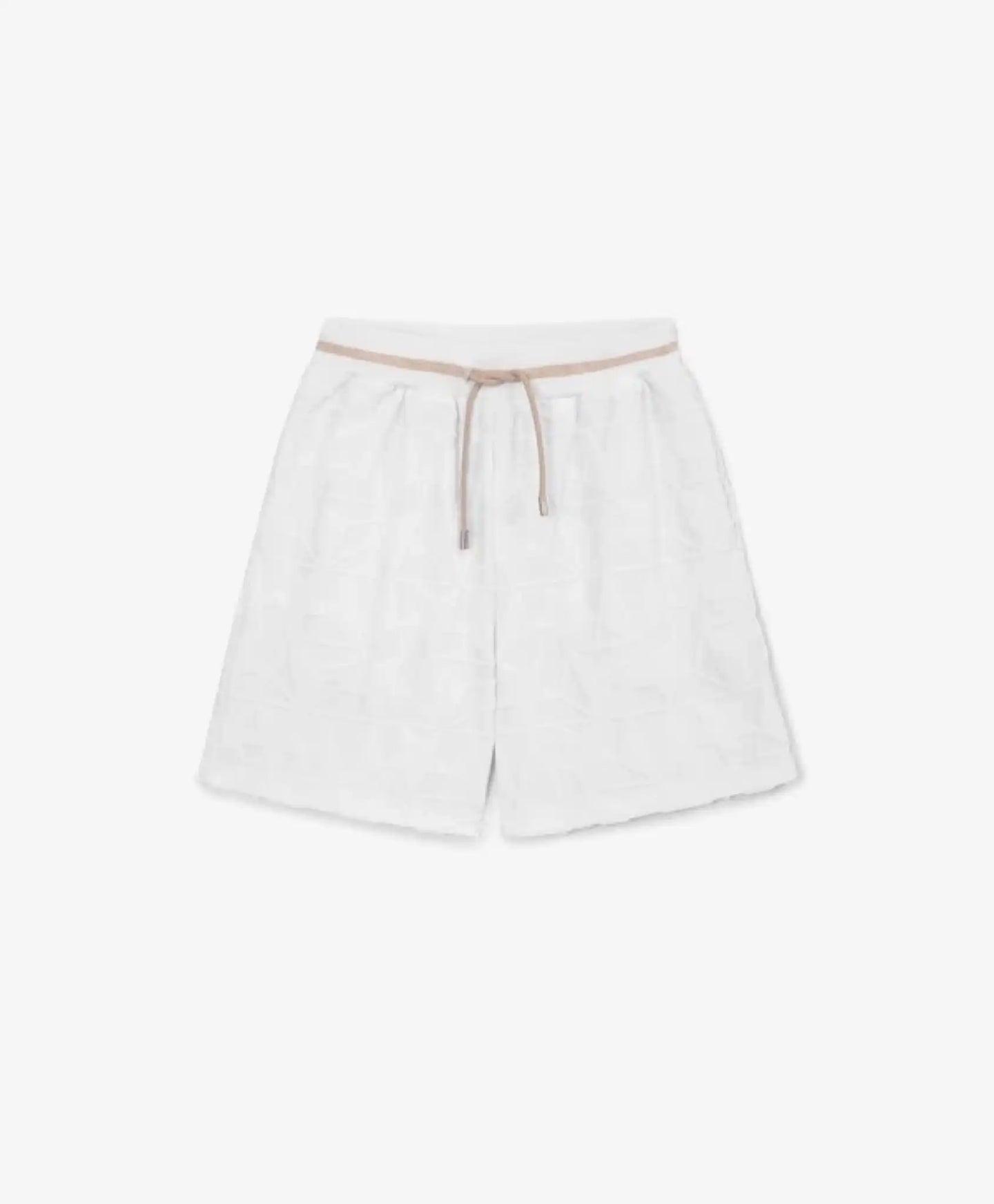 Бели хавлиени шорти с текстуриран геометричен дизайн за момиче Gulliver