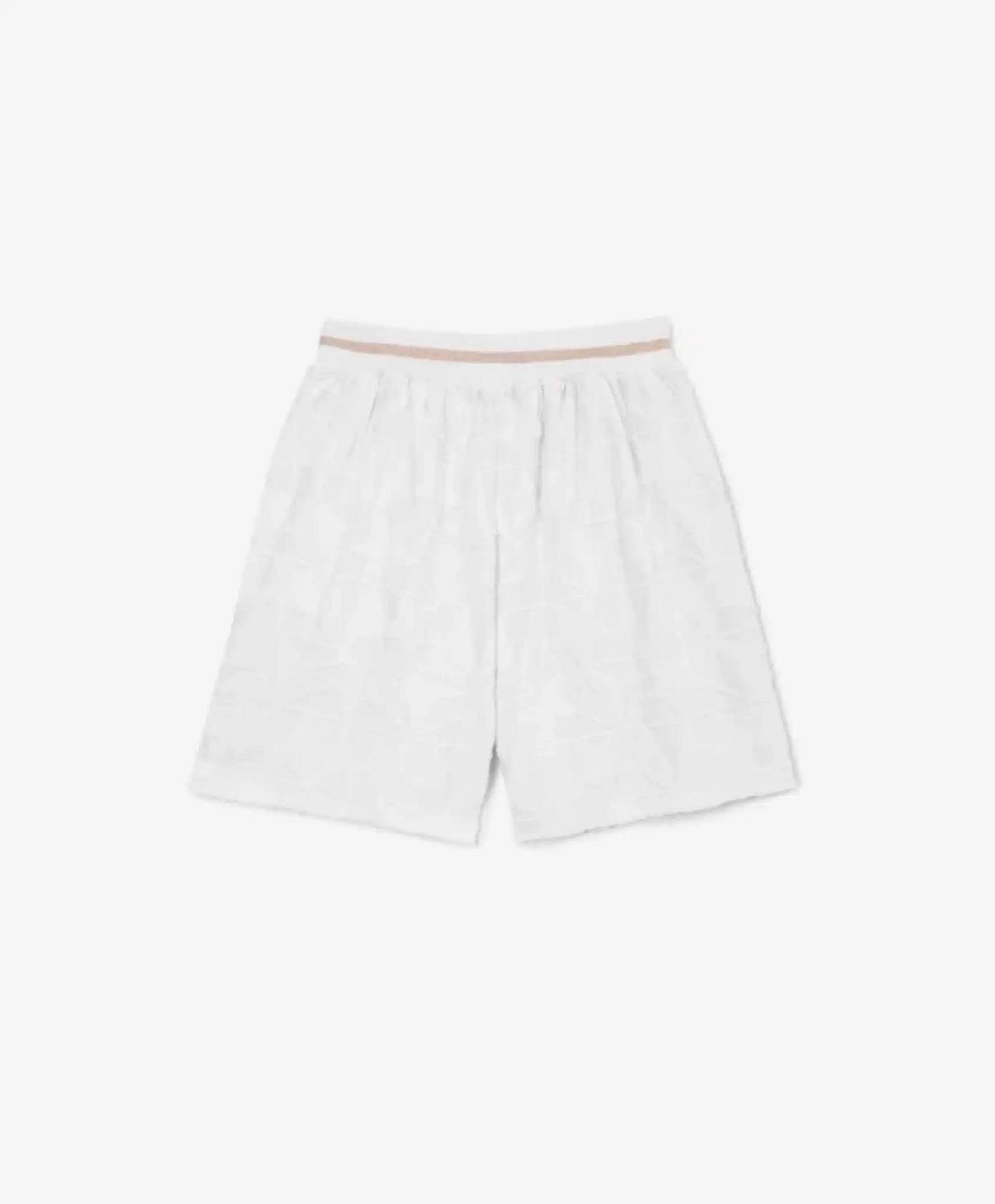 Бели хавлиени шорти с текстуриран геометричен дизайн за момиче Gulliver