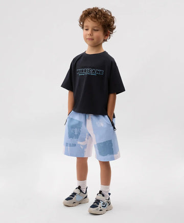 Шорти за момче от трико с принт сини Gulliver