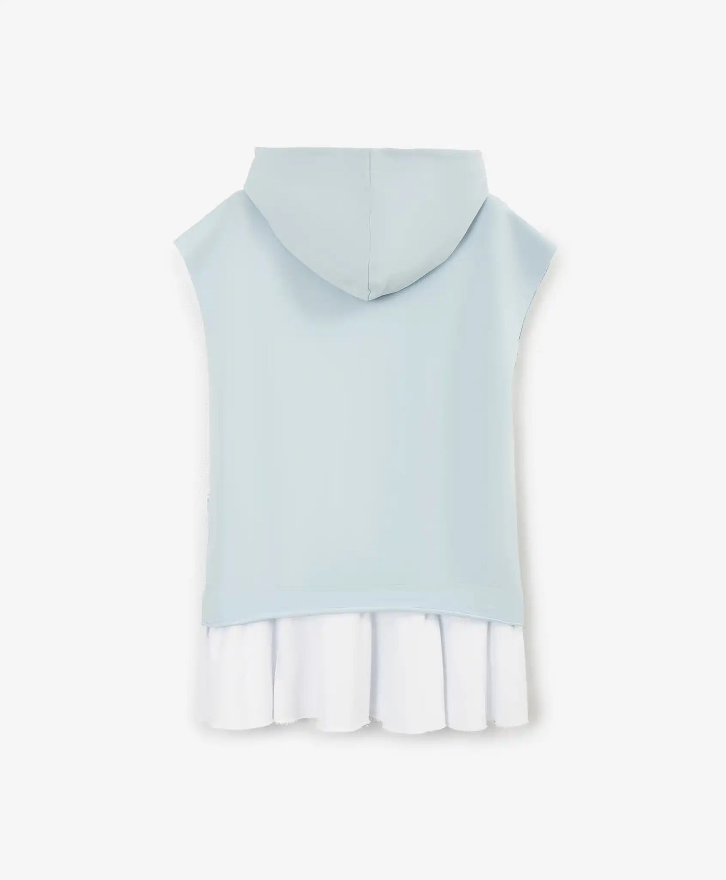 Детска трикотажна рокля с качулка, права свободна кройка, без ръкави, синя Gulliver