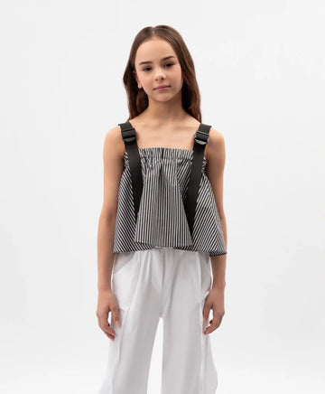 Детски трапецовиден топ на райета от тънък текстил с широки регулируеми презрамки Gulliver