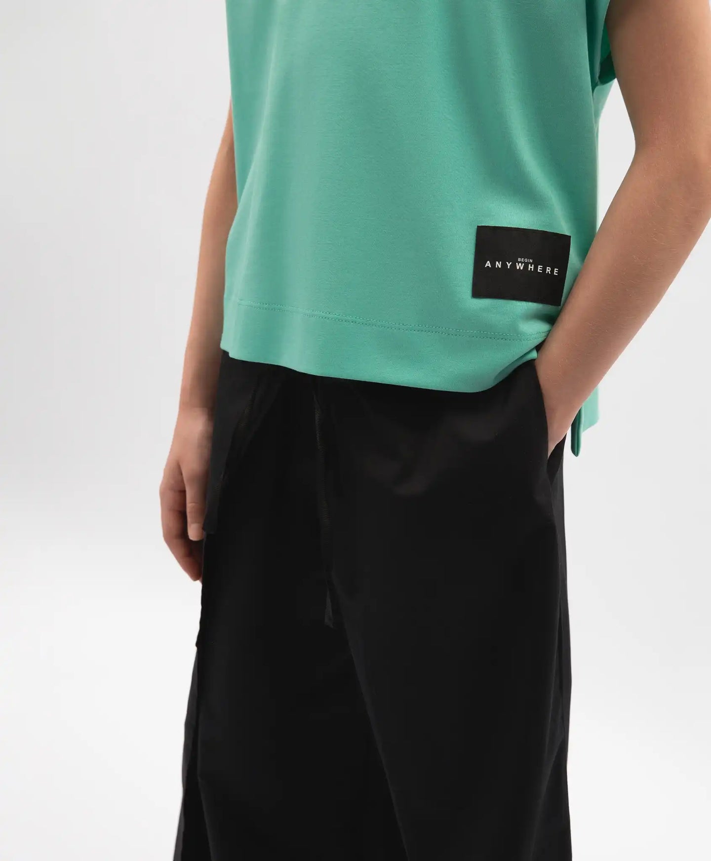 Панталони тип палацо за момиче от сатен с подвижни детайли черни Gulliver