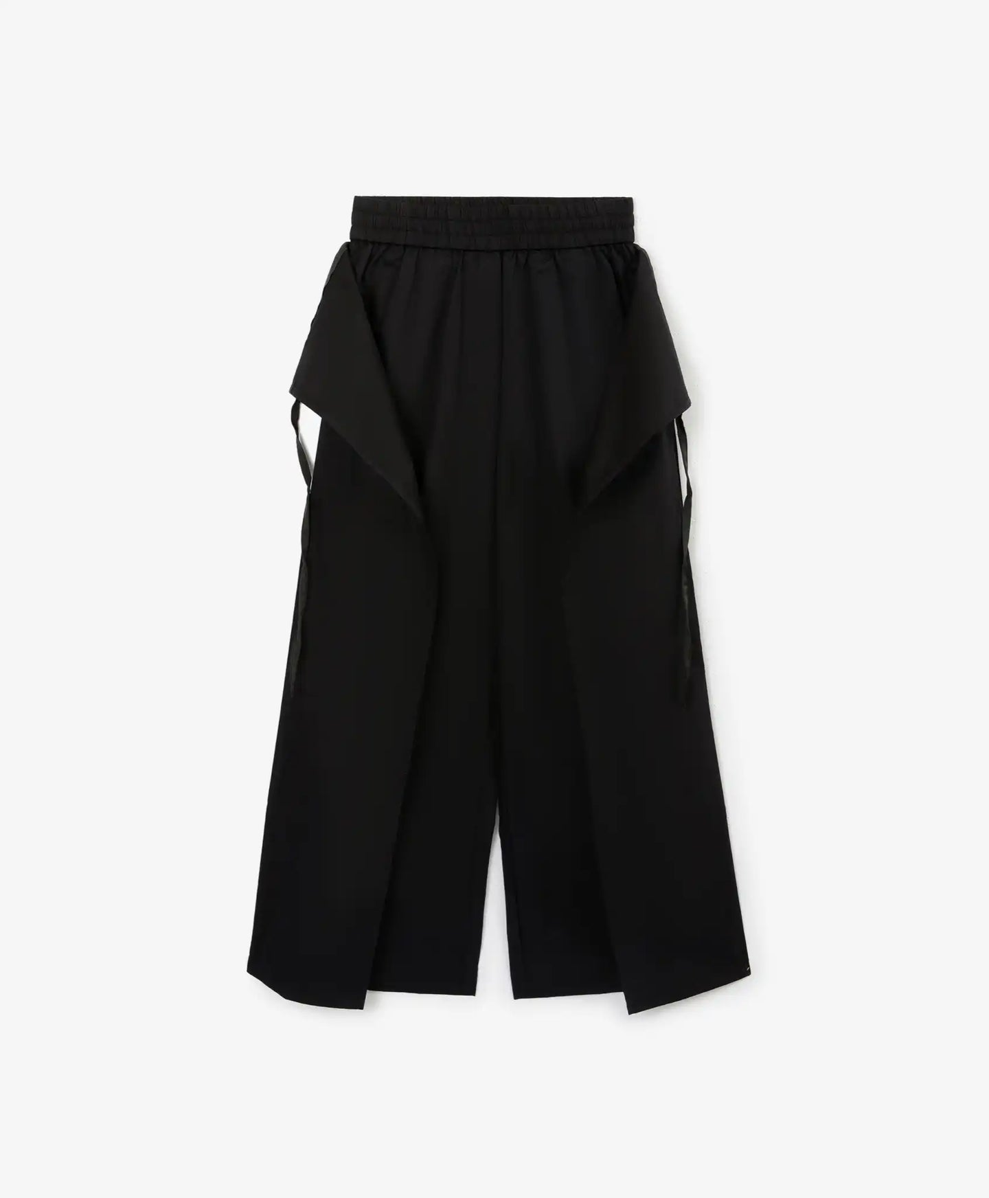 Панталони тип палацо за момиче от сатен с подвижни детайли черни Gulliver