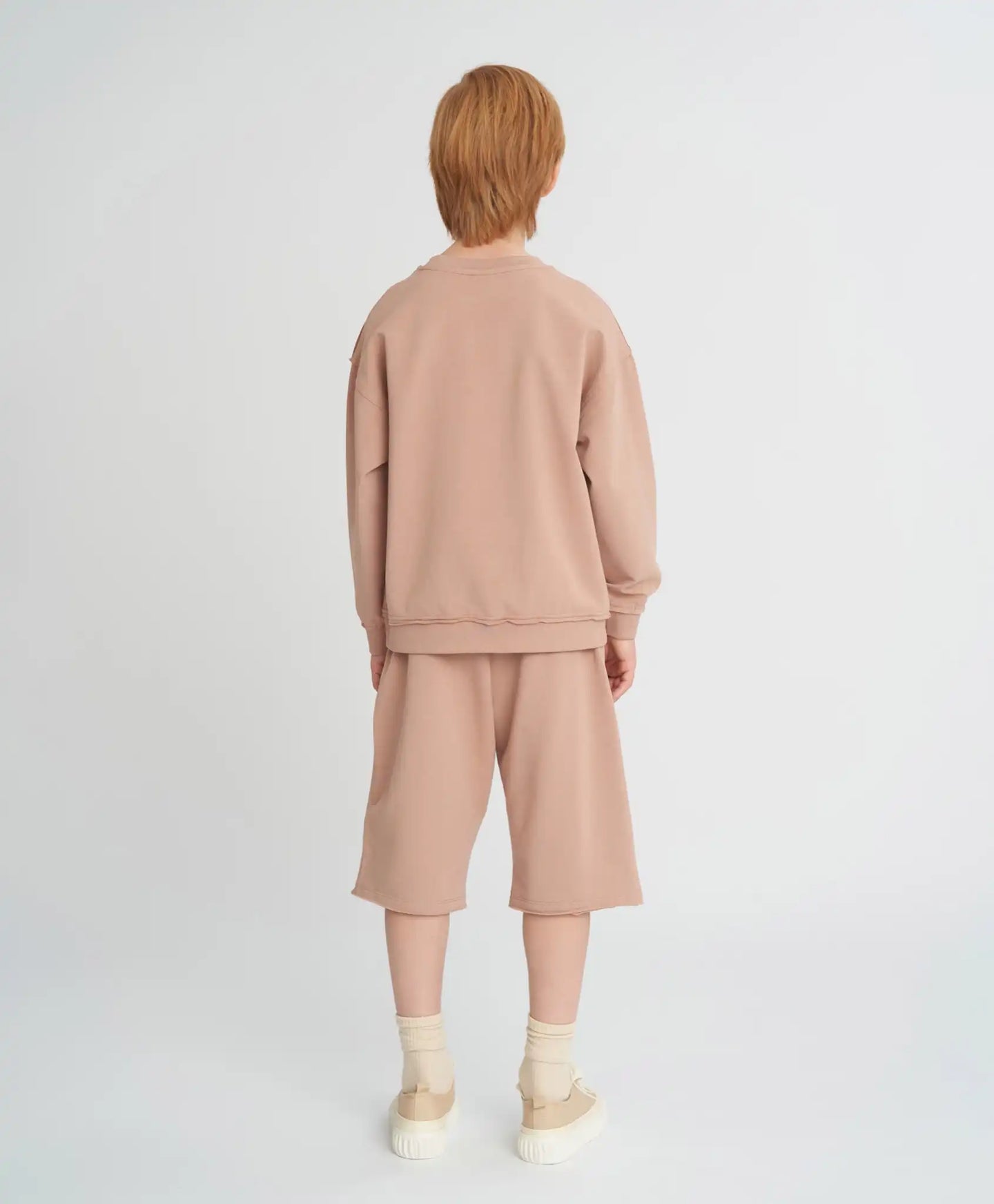 Удължени детски шорти с ластичен колан бежови Button Blue