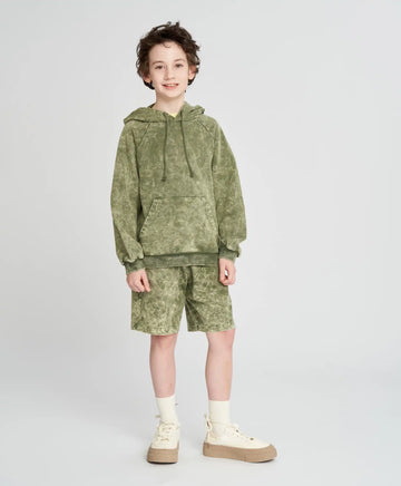 Шорти за момче зелени с ластичен колан Button Blue