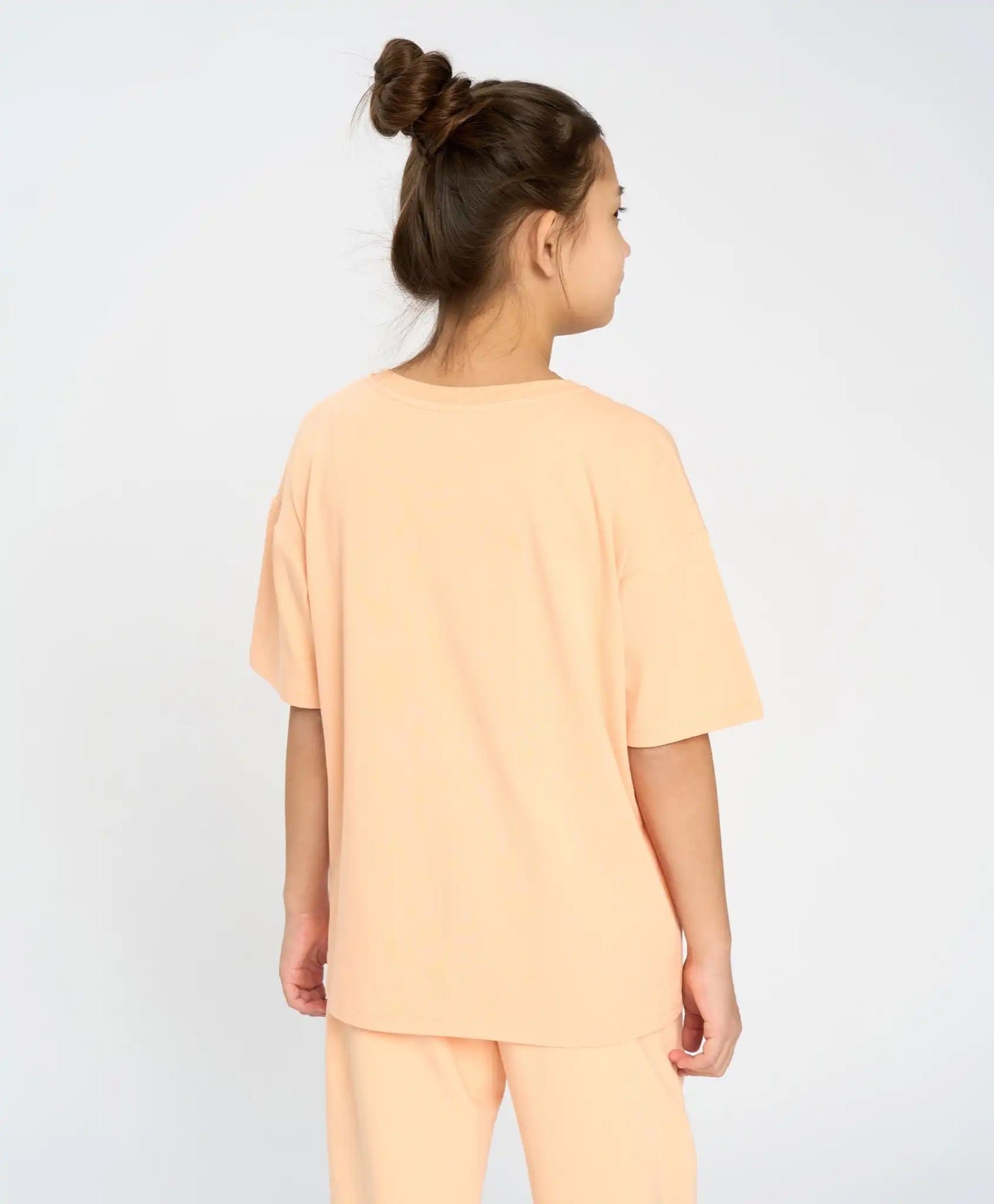 Базова детска тениска с къс ръкав оранжева Button Blue