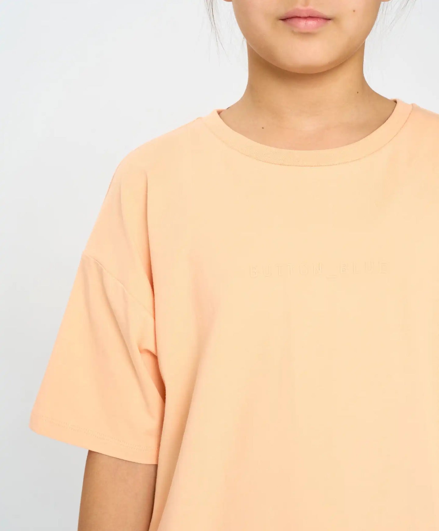 Базова детска тениска с къс ръкав оранжева Button Blue