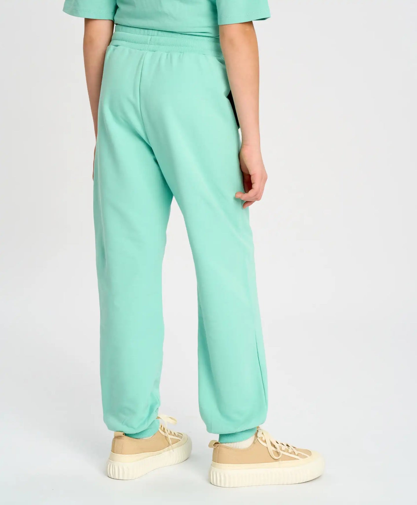 Базови детски утеплени джогъри с ластичен колан зелени Button Blue