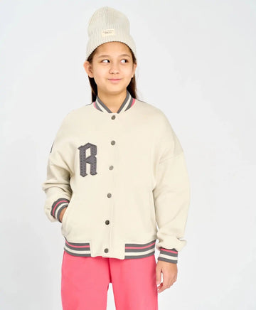 Бомбър оверсайз с копчета за момиче с апликация мултиколор Button Blue