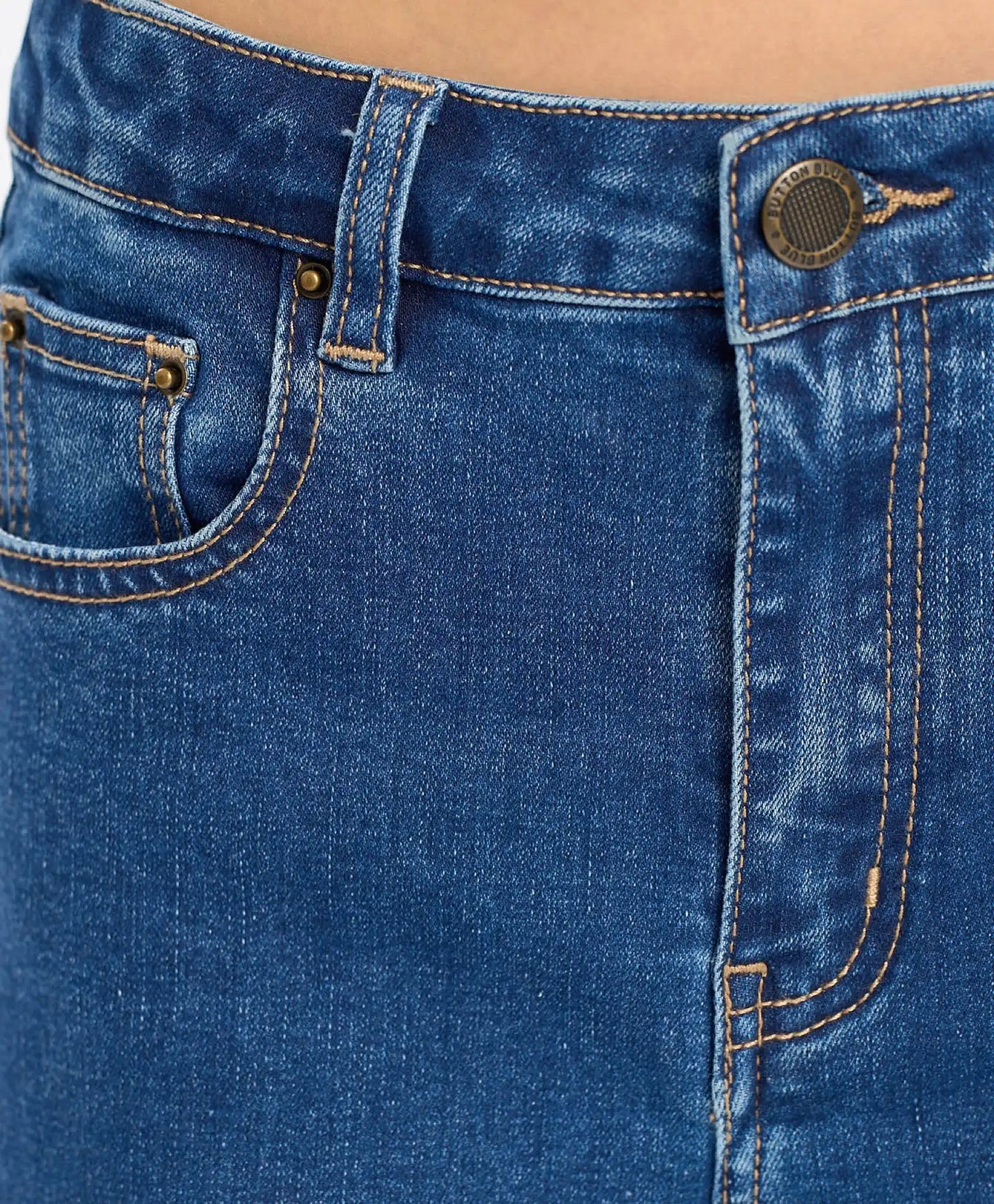 Дънкови шорти до коляното за момиче сини с принт Button Blue