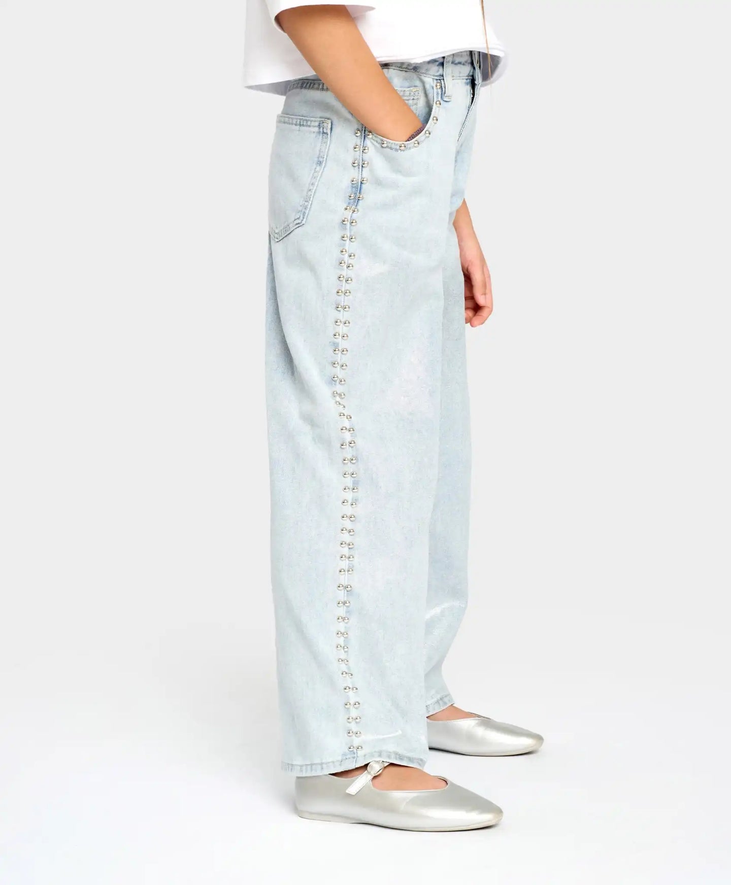 Дънки палацо за момиче сини Button Blue