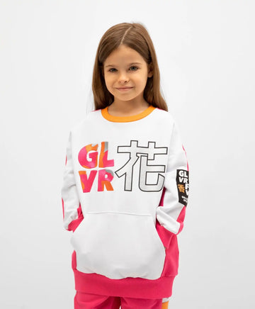 Суичър комбиниран от трикотаж розов Gulliver