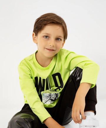 Блуза с дълъг ръкав зелен цвят Gulliver