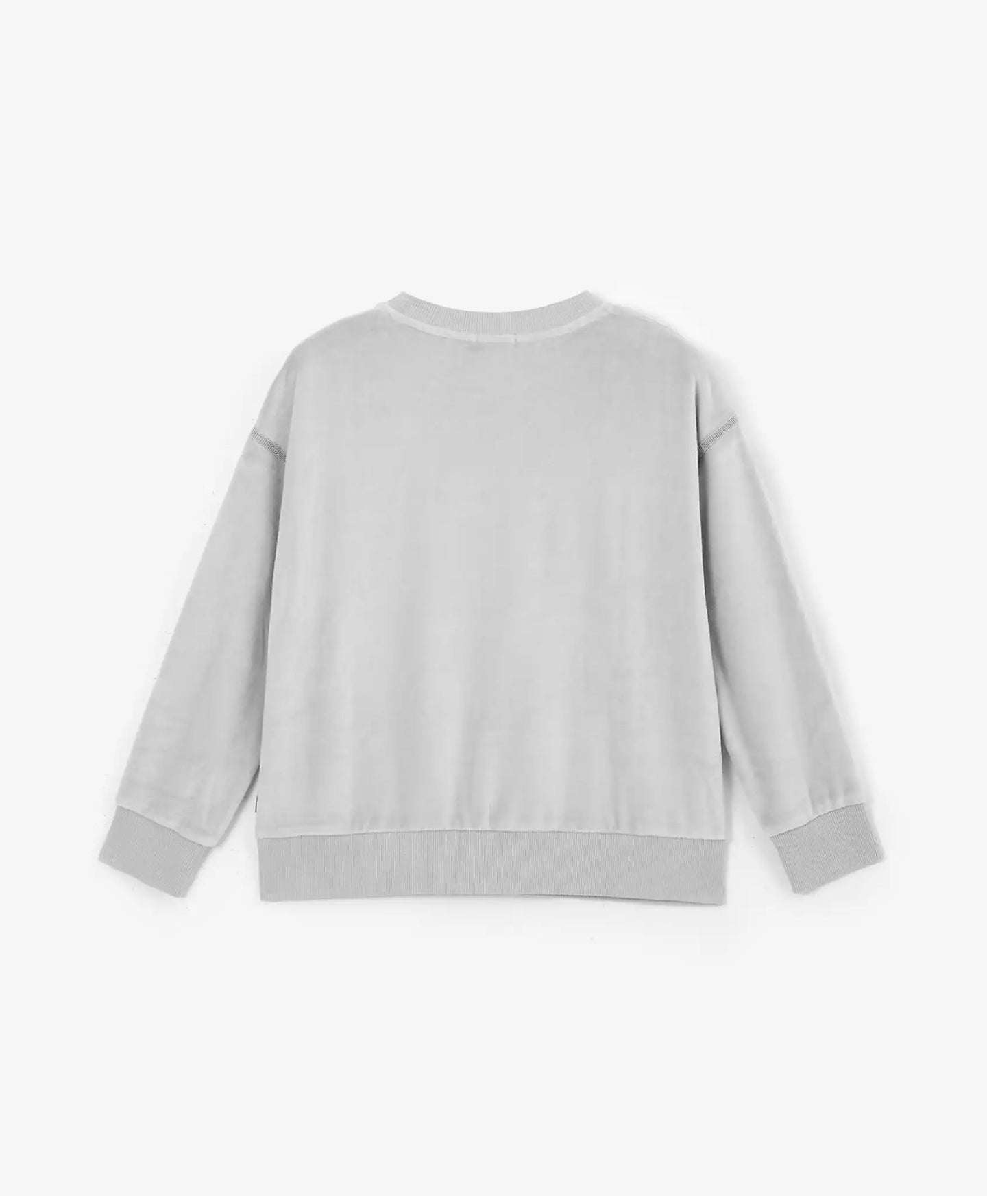 Голям кадифен суичър сив цвят