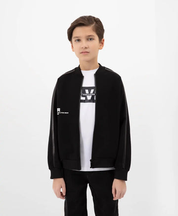 Суичър от трико с лят цип черен Gulliver