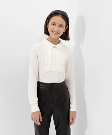 Блуза с млечна плисирана текстилна вложка от Gulliver