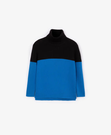 Пуловер с шеврон в синьо Gulliver