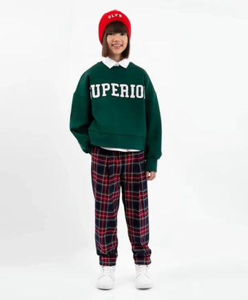 Текстилен панталон стеснен към долната част син - Gulliver