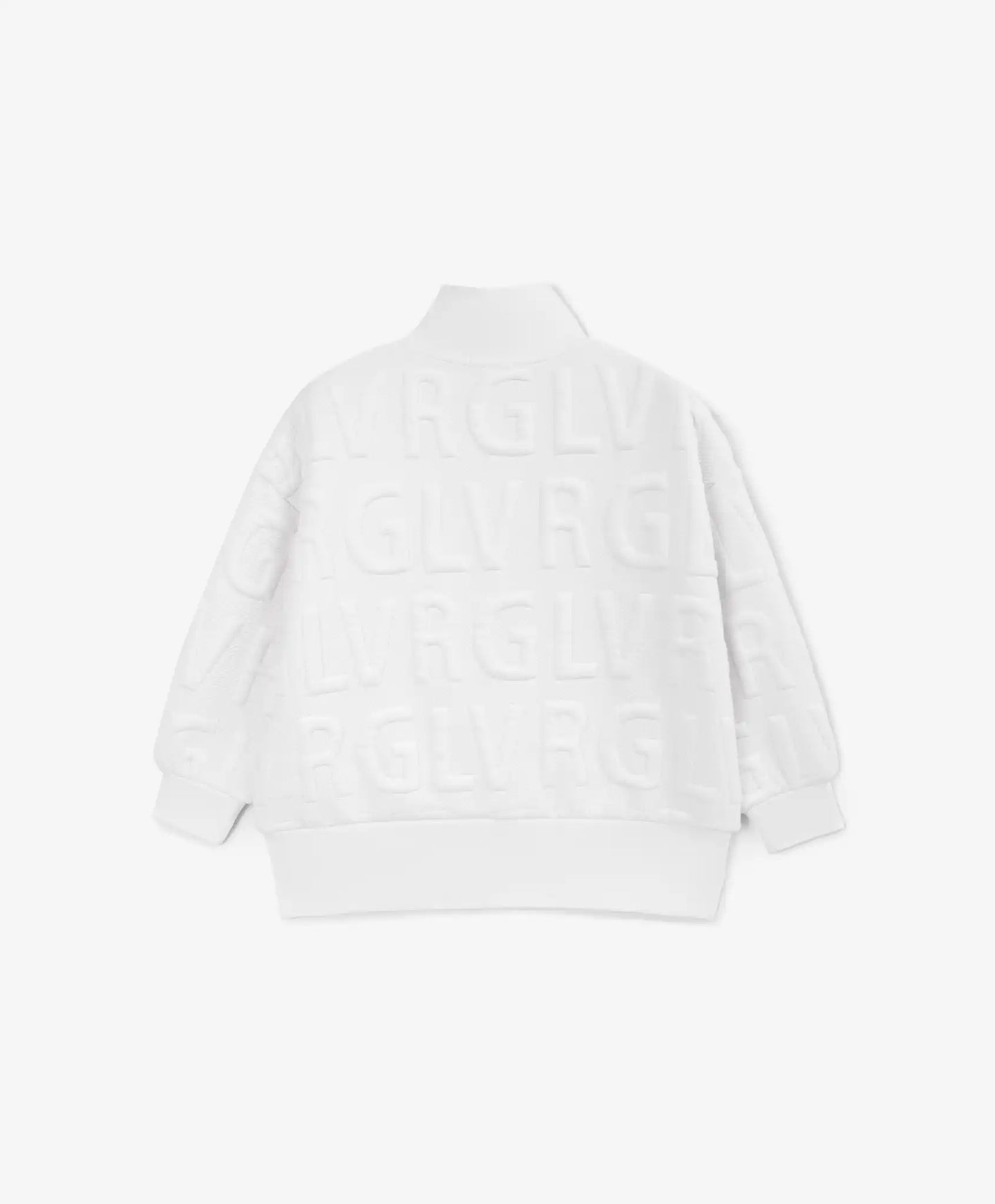 Худи с висока яка и цип от капитоне бяло за момиче Gulliver