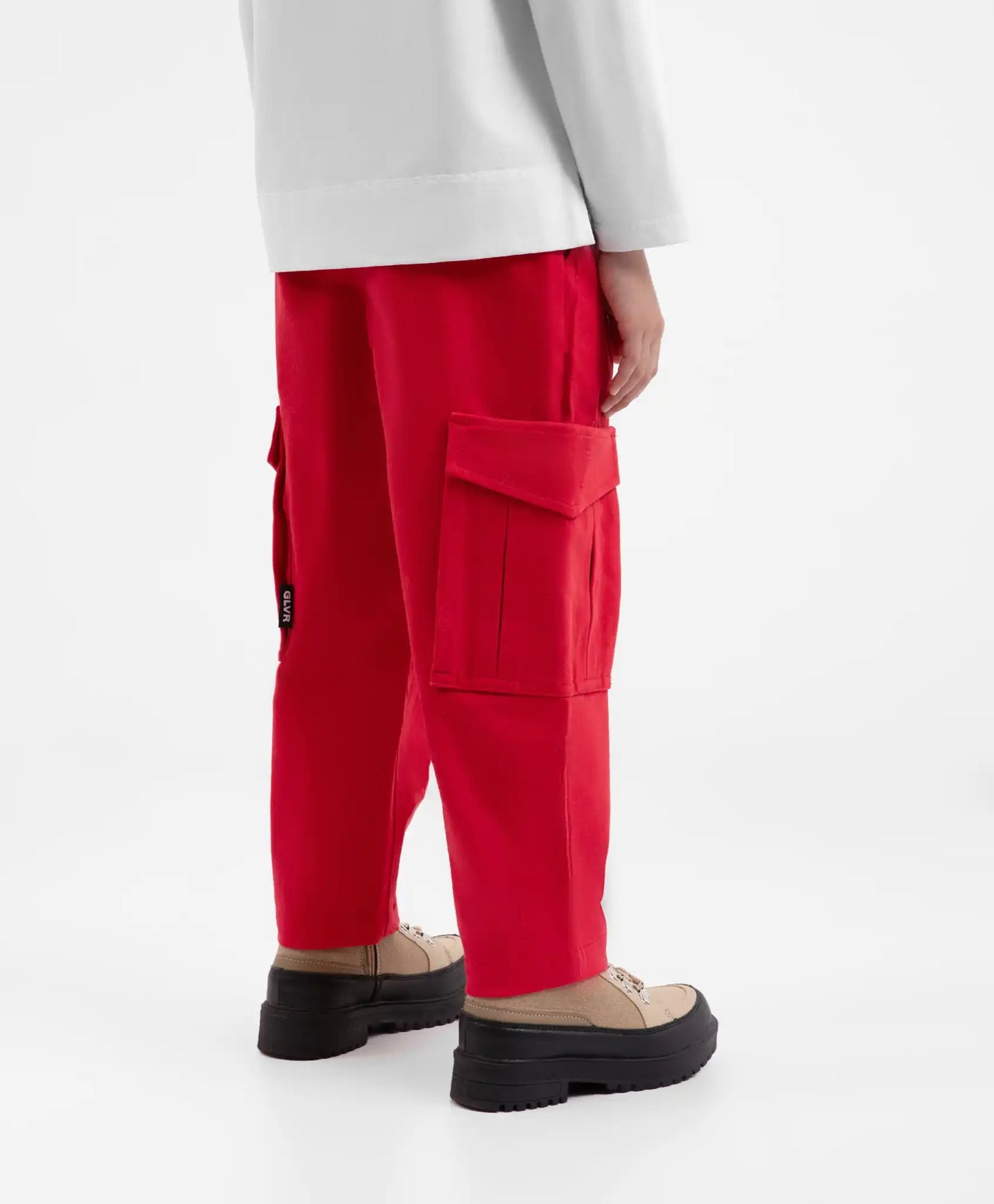 Червени прави панталони с карго джобове за момиче Gulliver