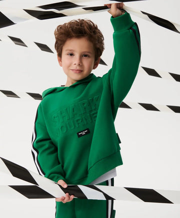 Овърсайз трикотажно худи зелено за момче Gulliver