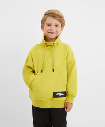 Горчично худи от футер за момче Gulliver