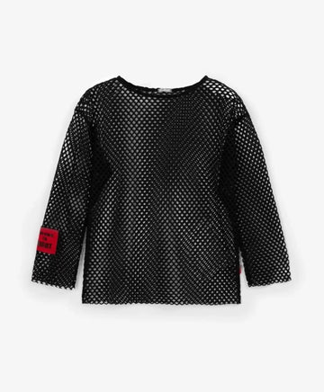 Лонгслив от мрежа черен за момиче Gulliver