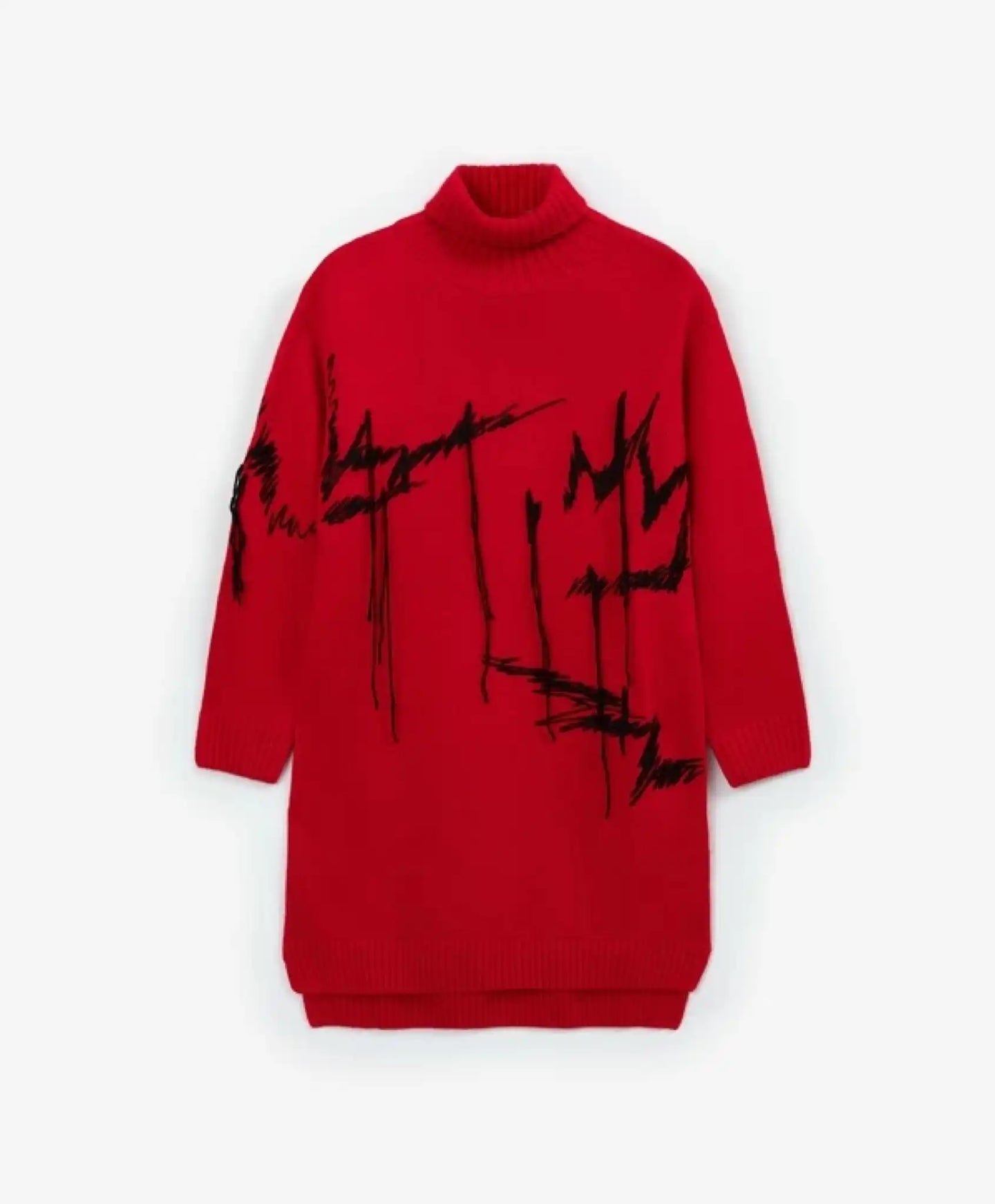 Плетена рокля с дълъг ръкав червена за момиче Gulliver