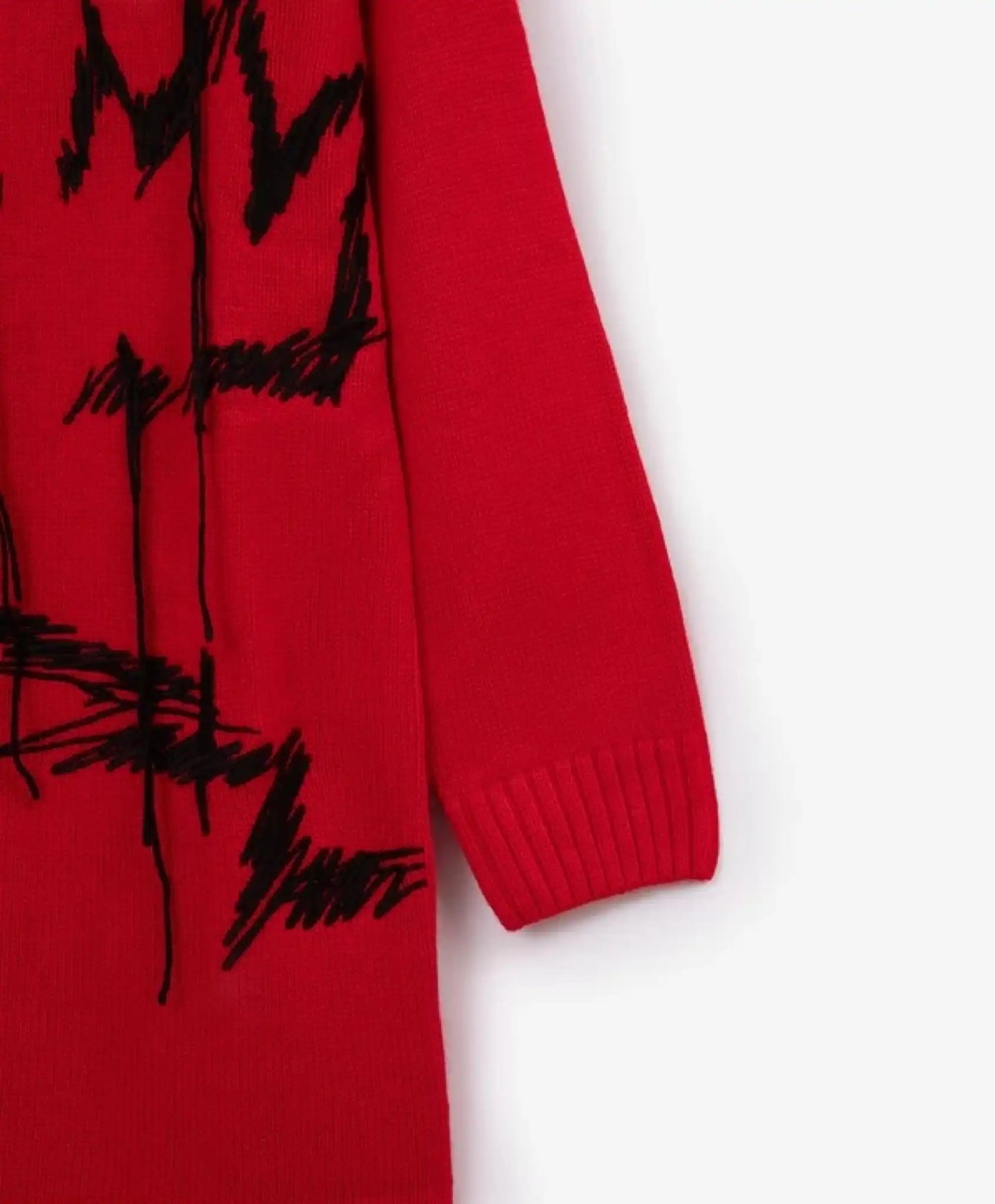 Плетена рокля с дълъг ръкав червена за момиче Gulliver