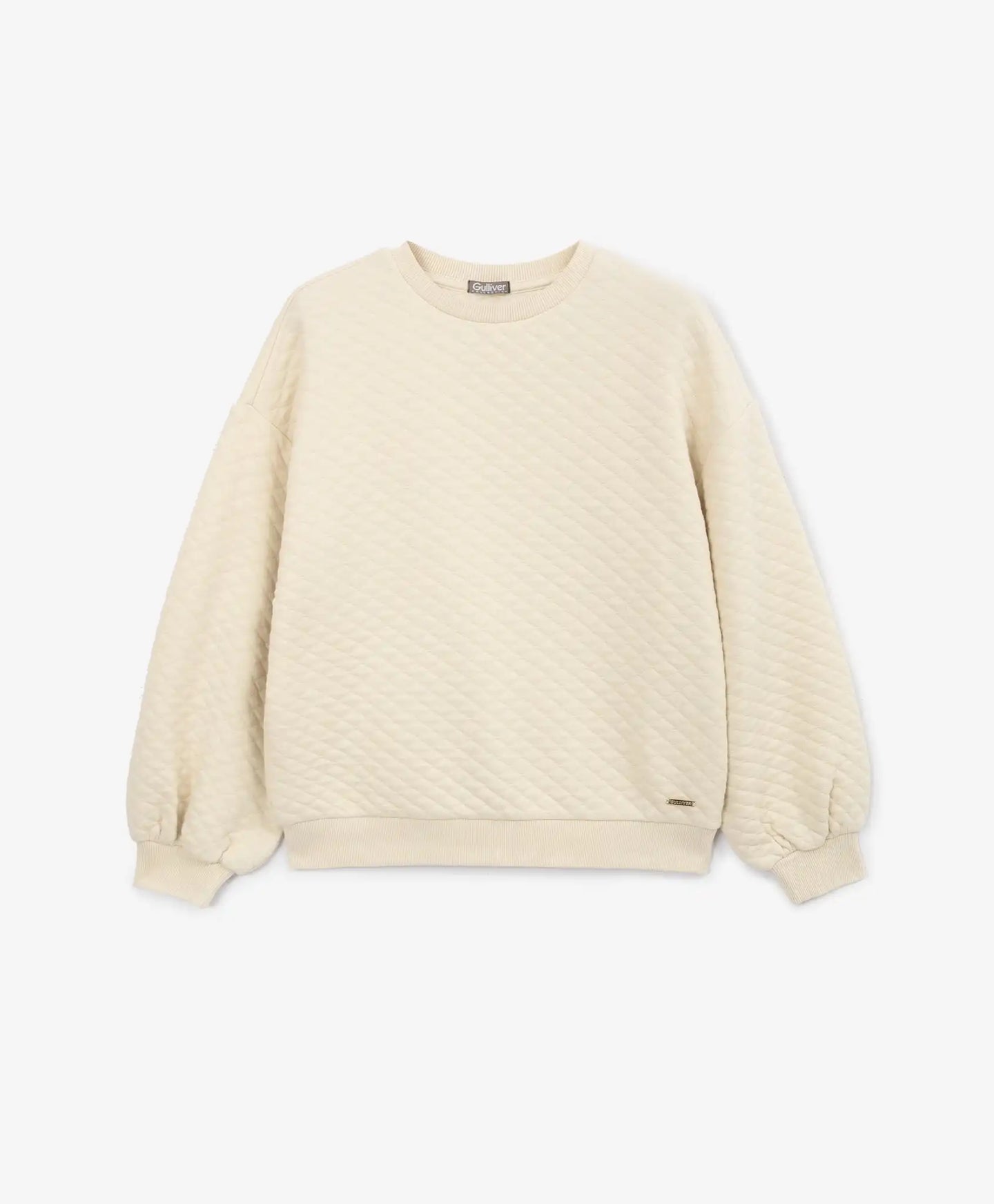 Суитшърт от капитоне кремав за момиче Gulliver