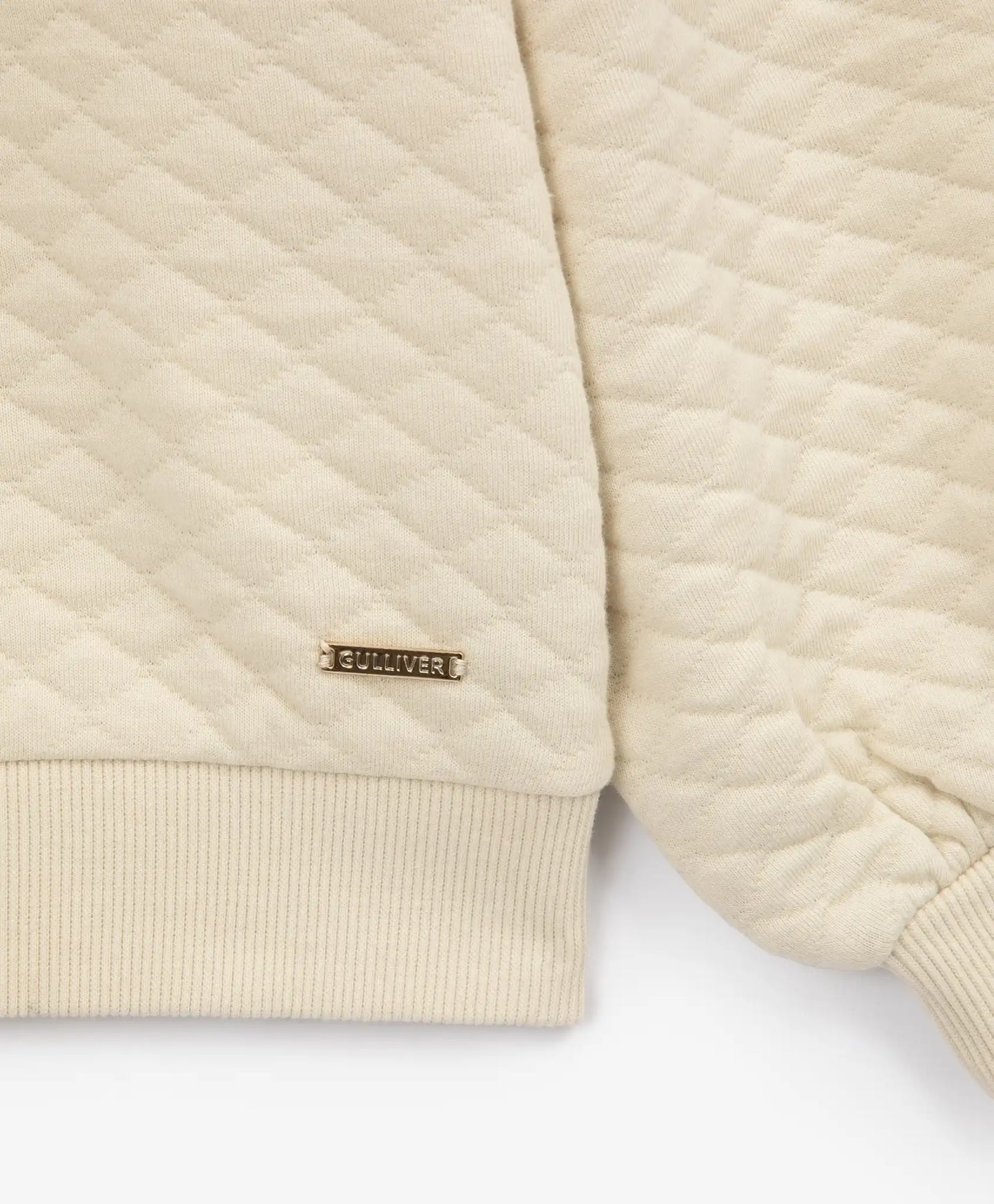 Суитшърт от капитоне кремав за момиче Gulliver