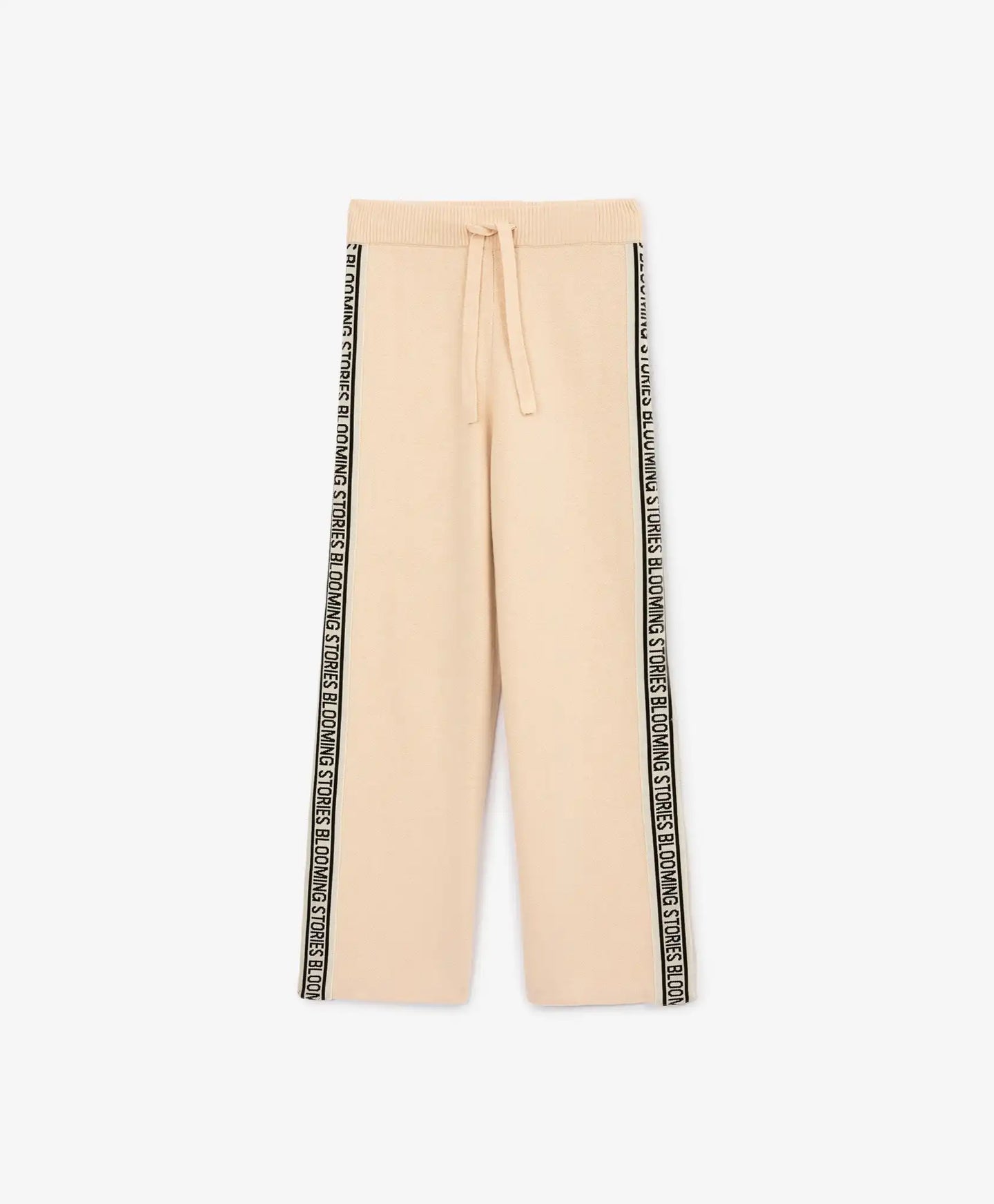 Трикотажни панталони с лампаси бежови за момиче Gulliver