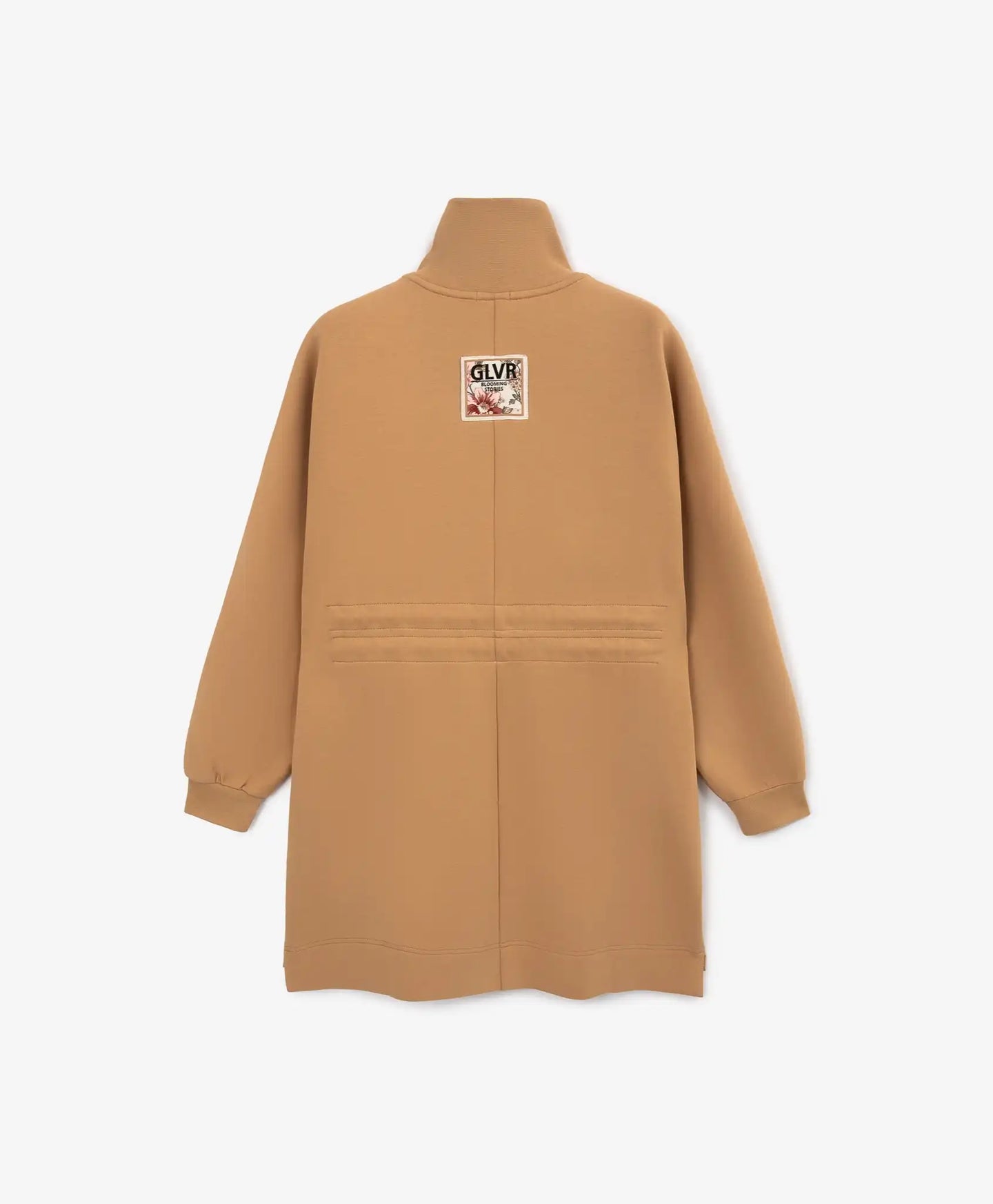 Трикотажна рокля с дълъг ръкав и яка с цип кафява за момиче Gulliver