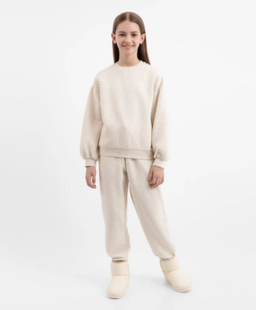 Трикотажни джогъри кремави за момиче Gulliver