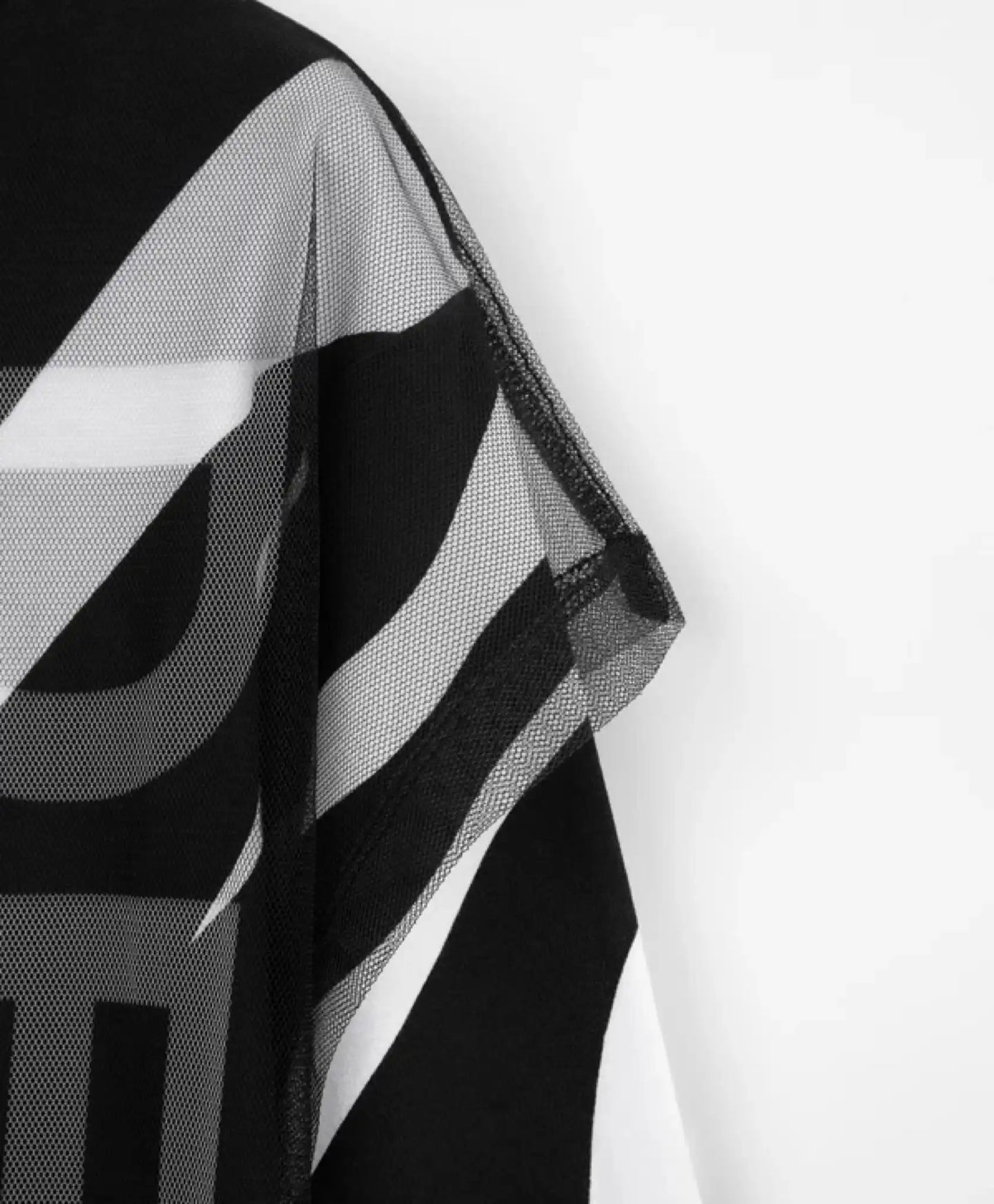 Рокля с дълъг ръкав от трико и мрежа, черно-бяла, за момиче Gulliver