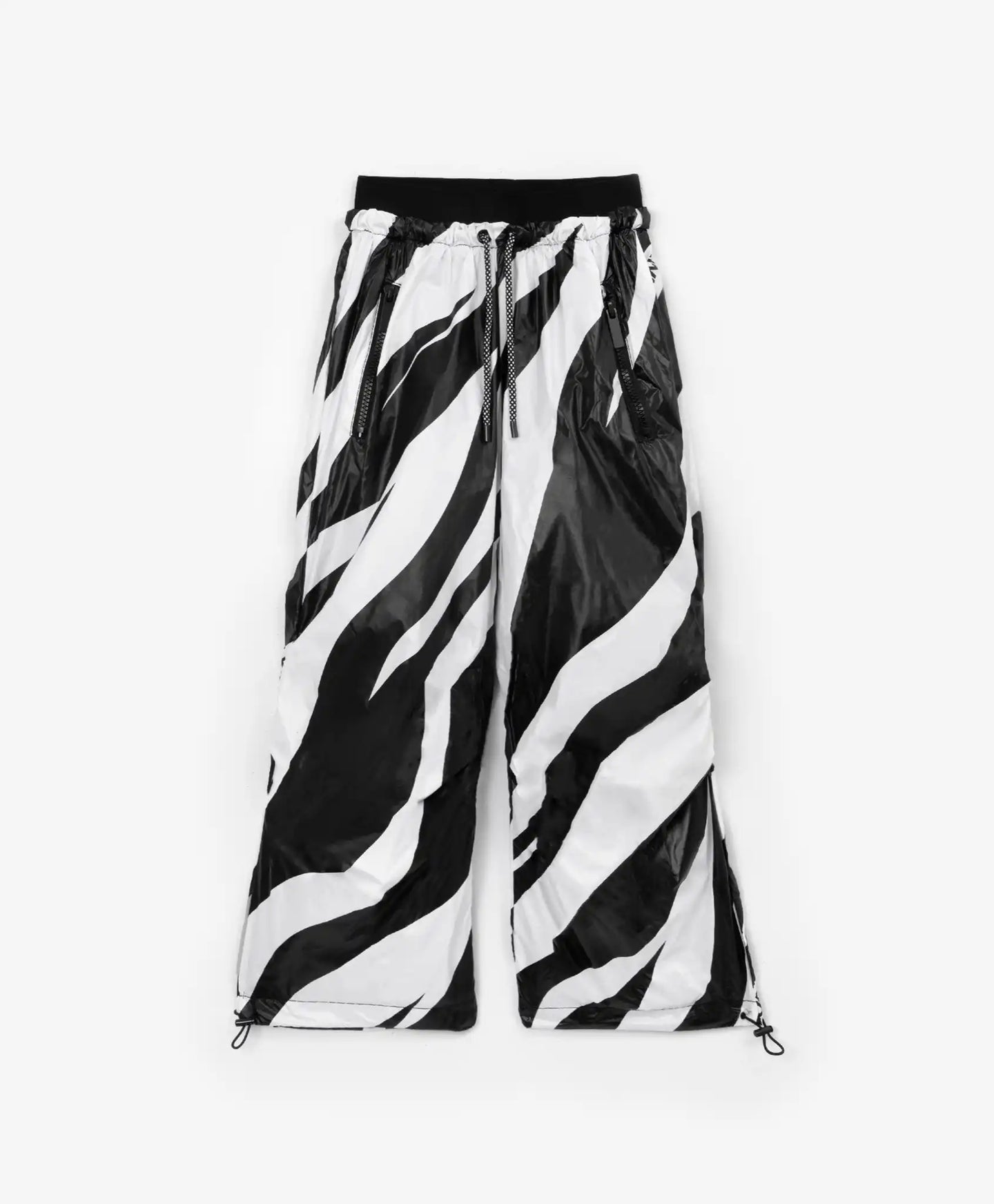 Поларени панталони с принт черно-бели за момиче Gulliver