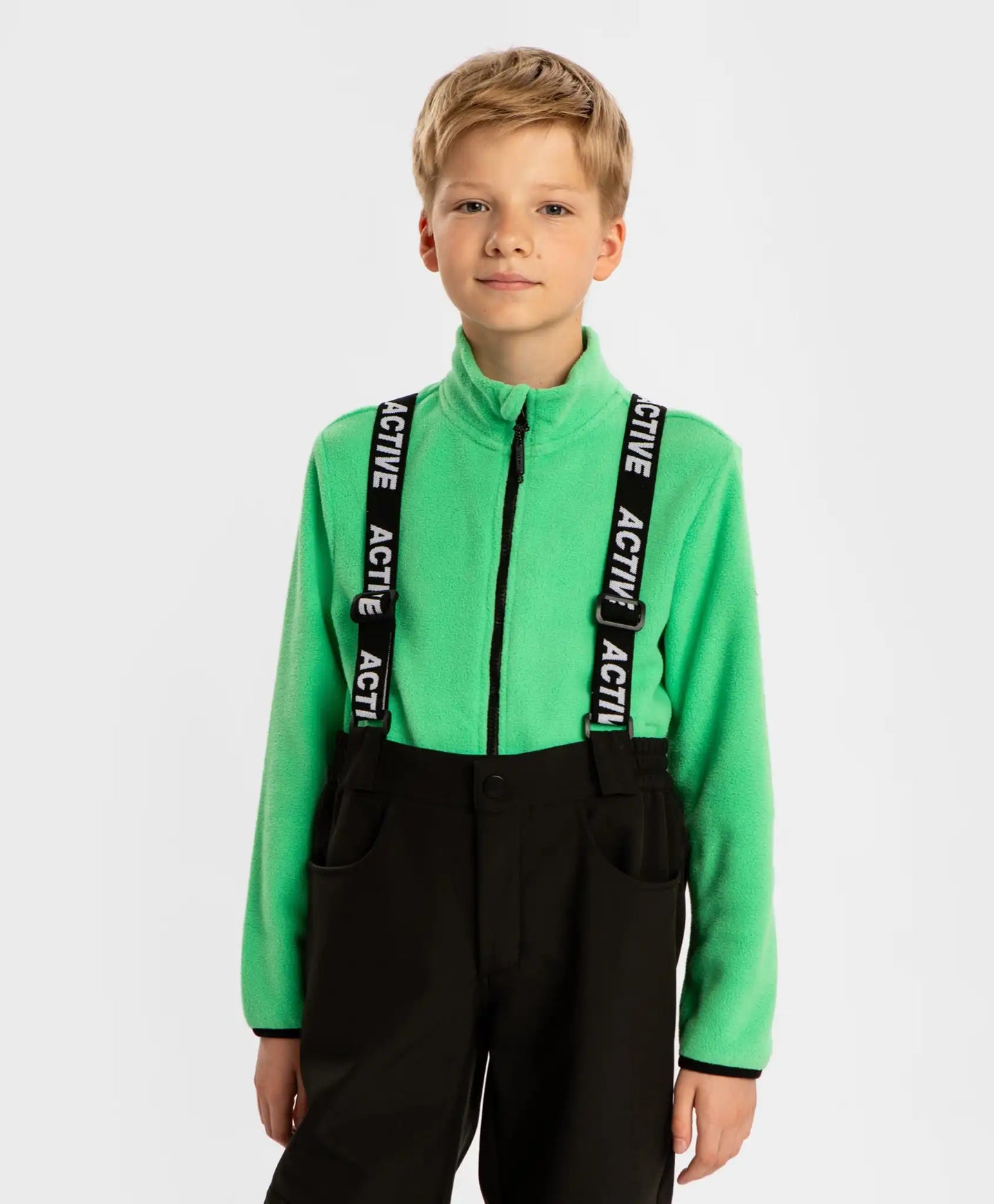 Ветровка мека поларена с цип зелена детска Button Blue