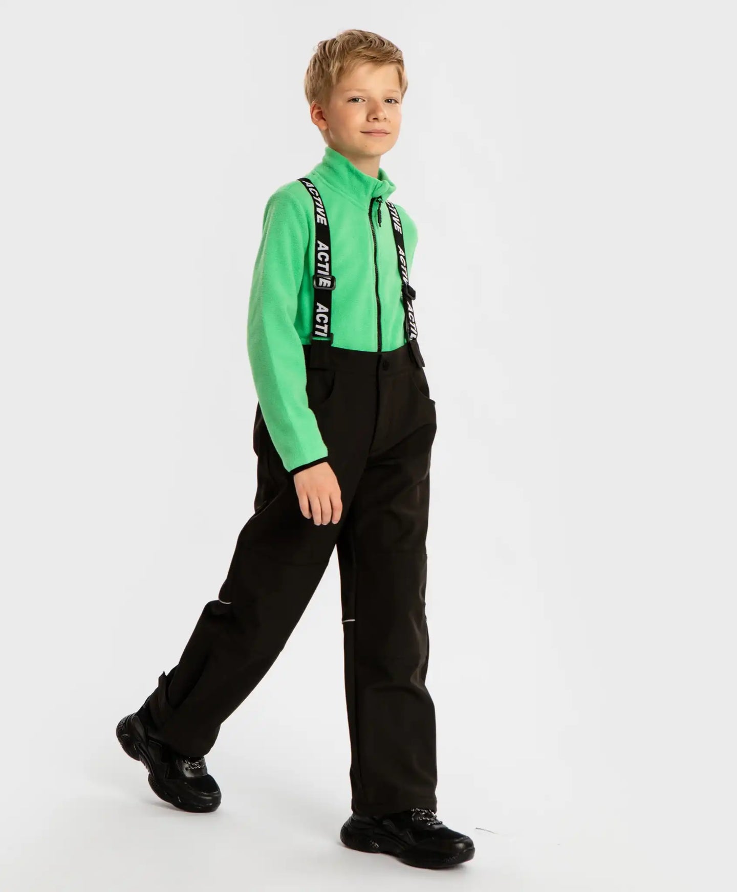 Ветровка мека поларена с цип зелена детска Button Blue