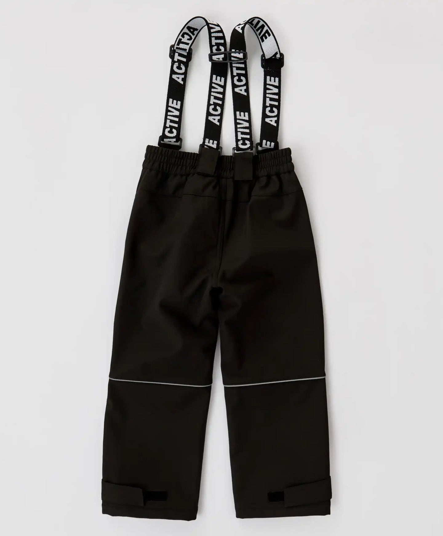 Панталони междинен сезон Softshell със свалящи се тиранти черни детски Button Blue