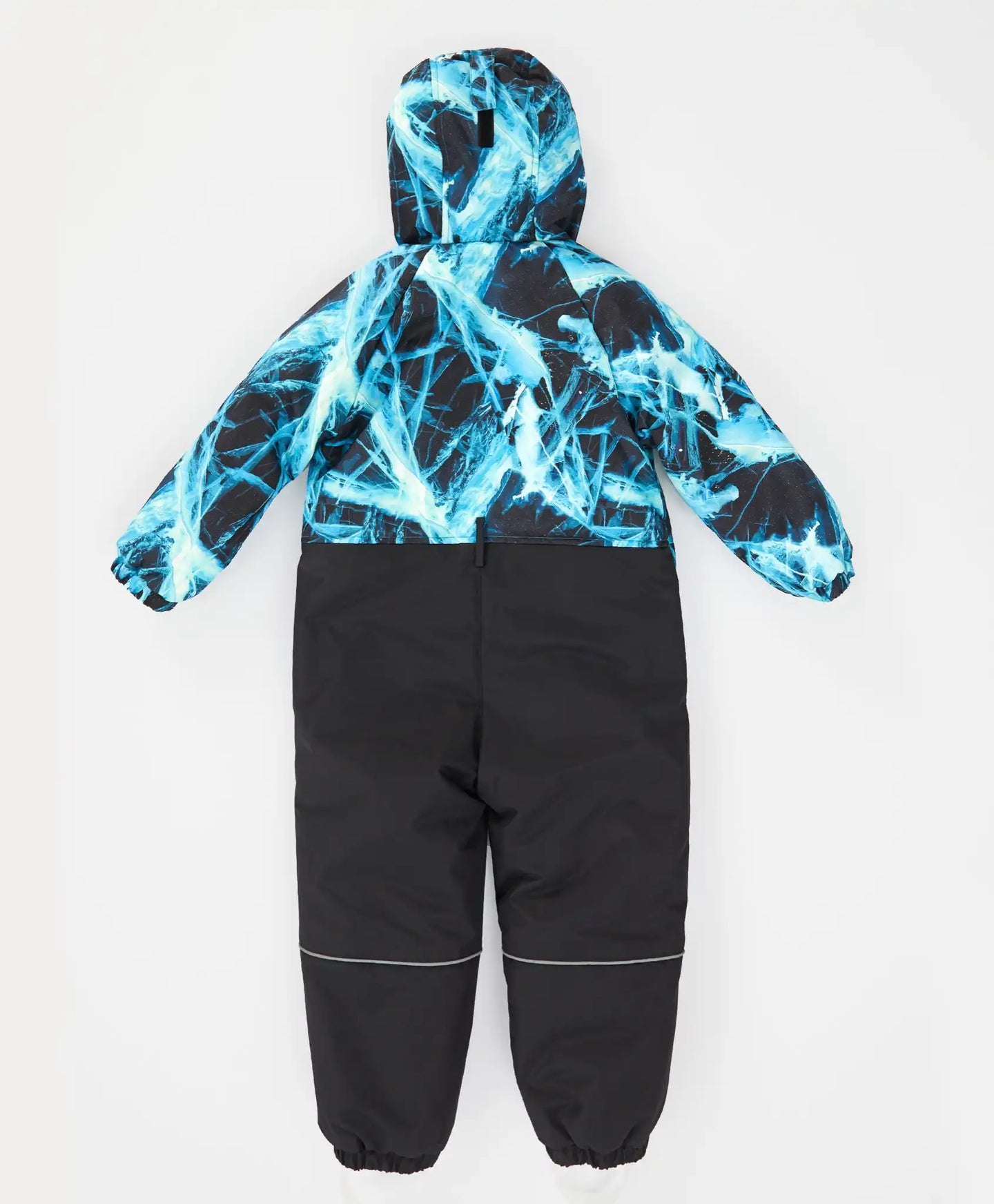 Гащеризон междинен сезон водоустойчив с качулка, пришити презрамки и принт многоцветен за момче Button Blue