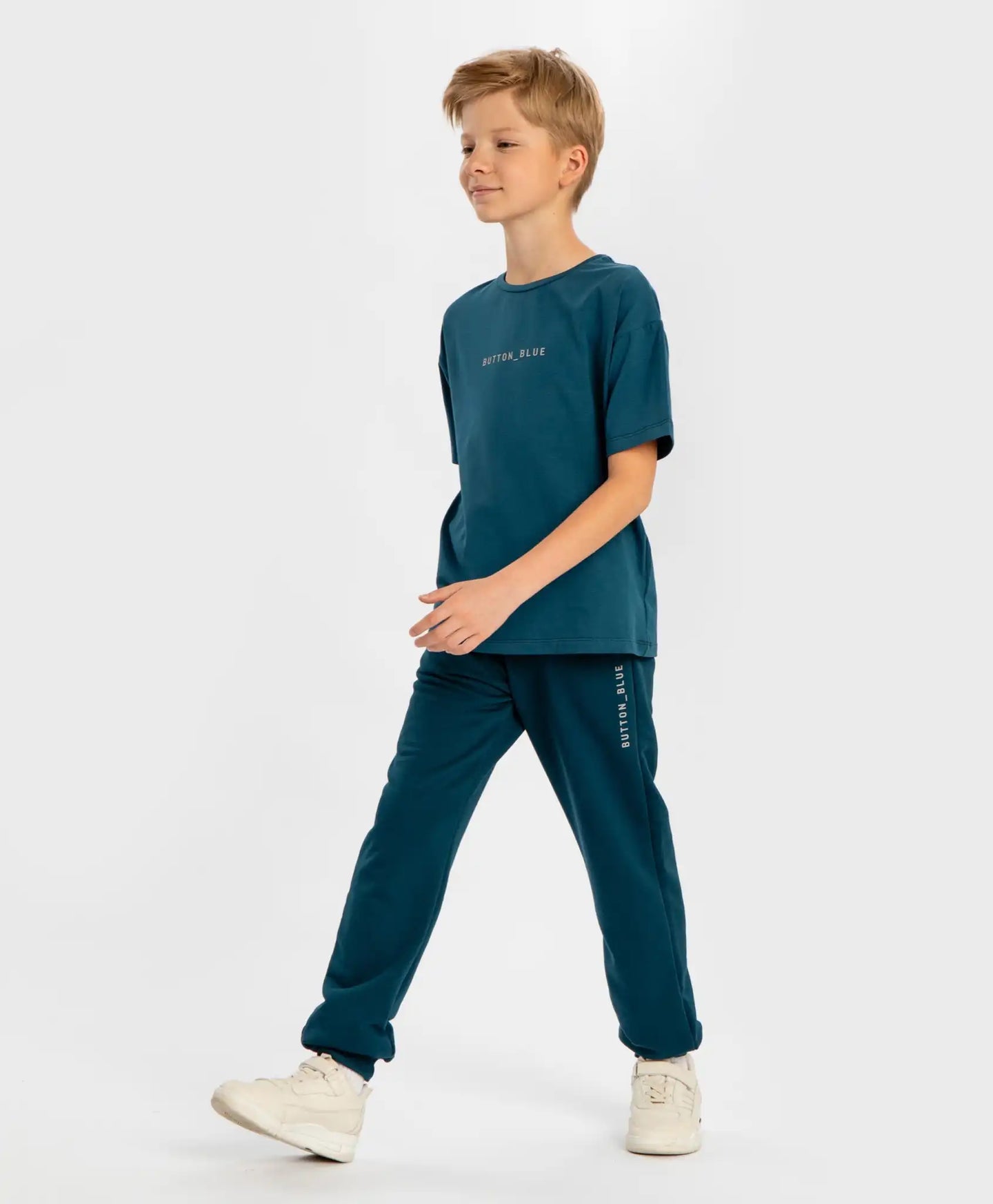 Джогъри с ластичен колан сини детски Button Blue